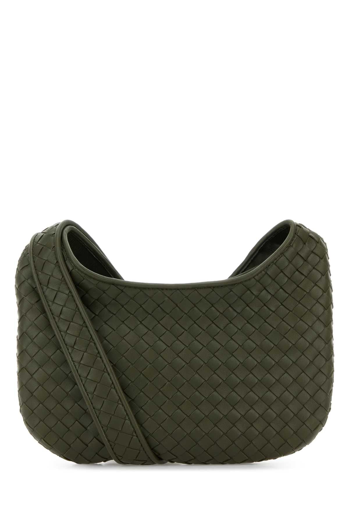 Bottega Veneta Men Army Green Leather Small Veneto Crossbody Bag BOTTEGA VENETA