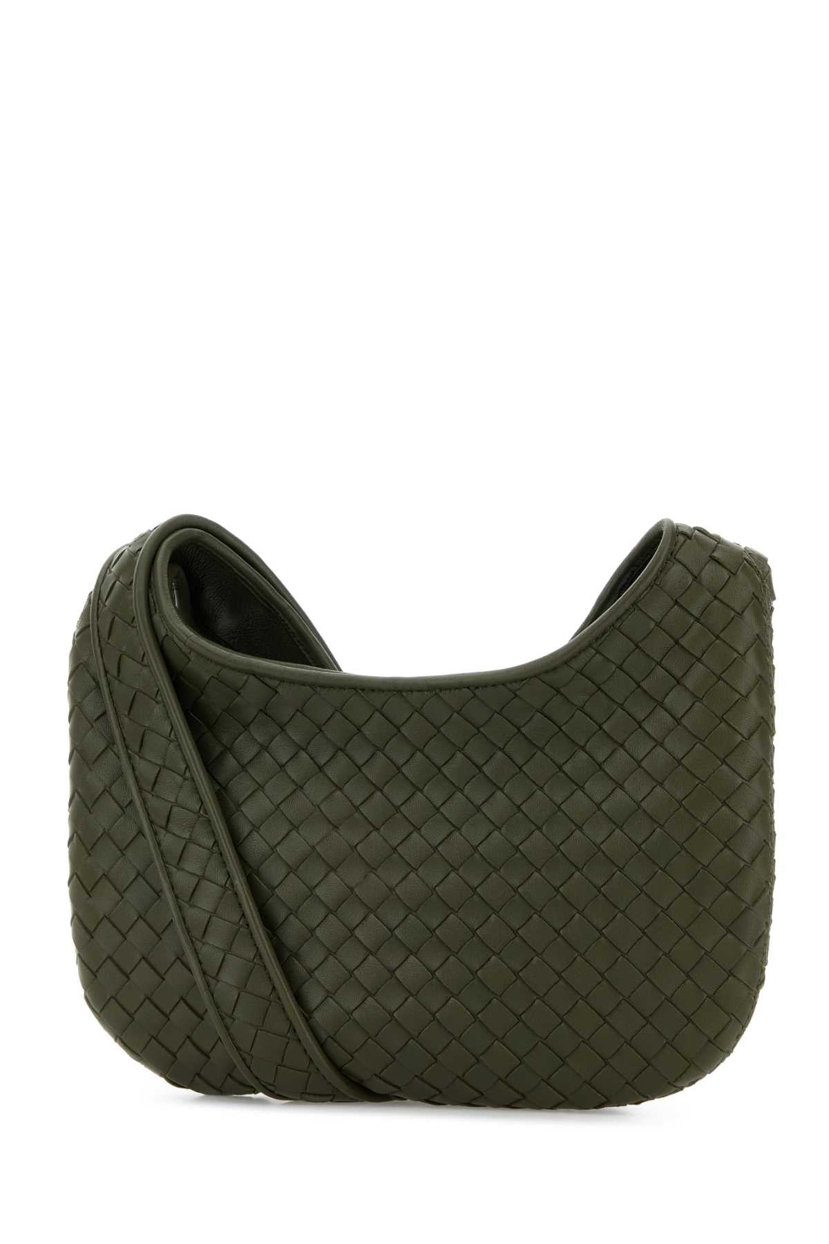 Bottega Veneta Men Army Green Leather Small Veneto Crossbody Bag BOTTEGA VENETA