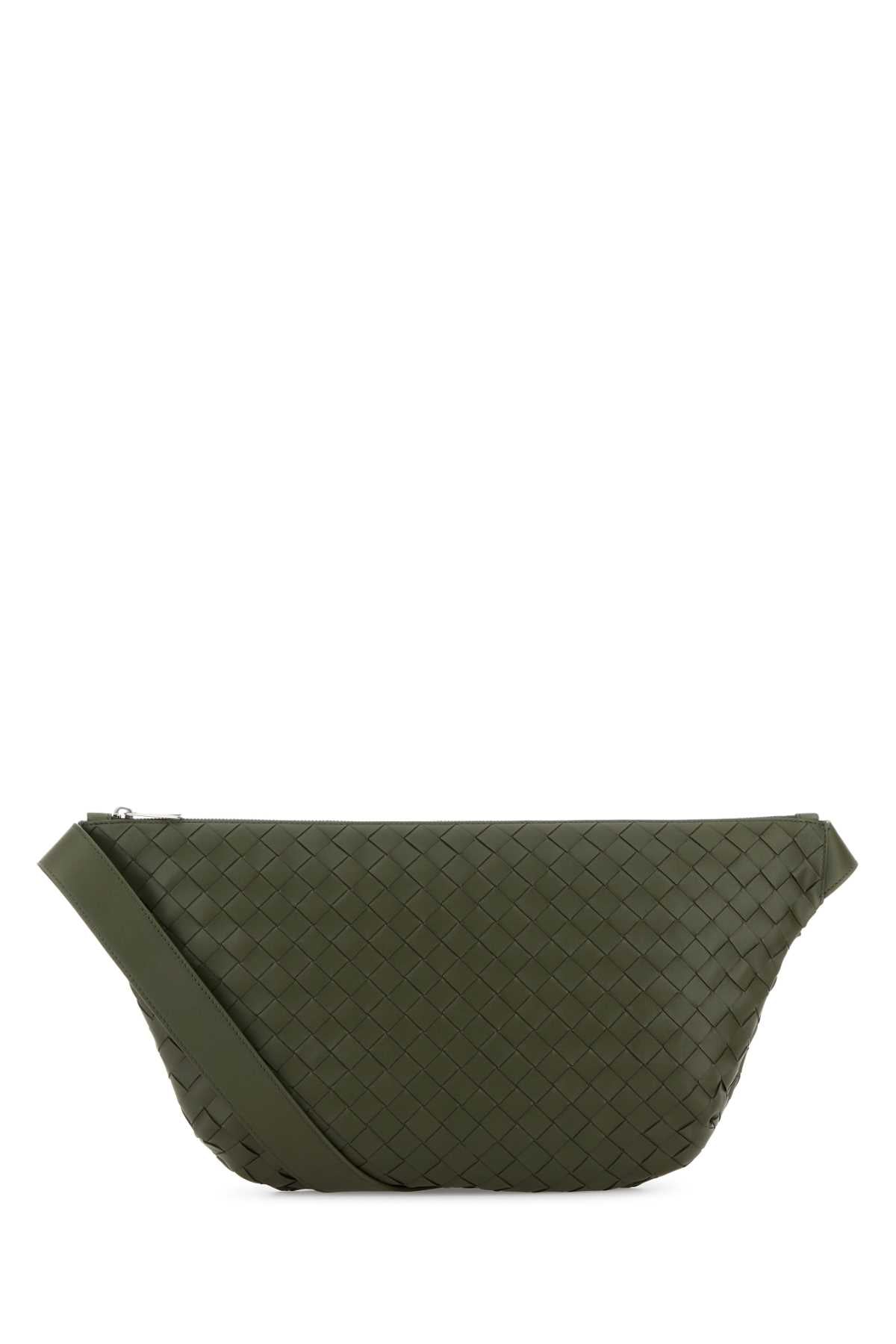 Bottega Veneta Men Army Green Leather Day Sling Crossbody Bag BOTTEGA VENETA