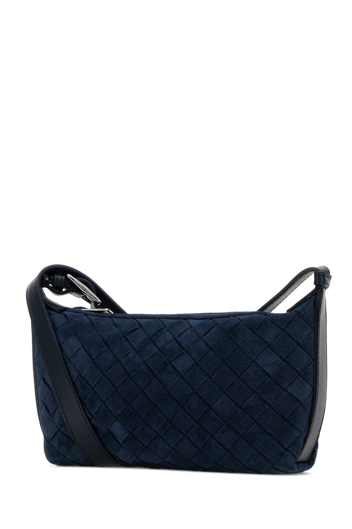 Bottega Veneta Men Navy Blue Suede Traveler Crossbody Bag BOTTEGA VENETA