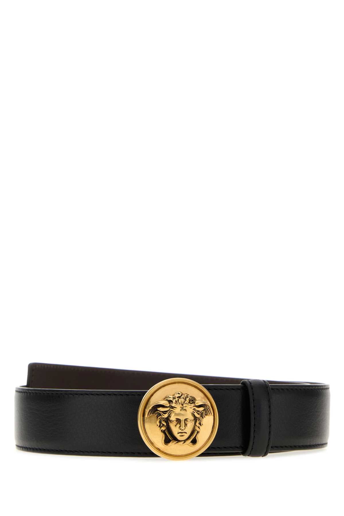 Versace Women Black Leather Belt VERSACE