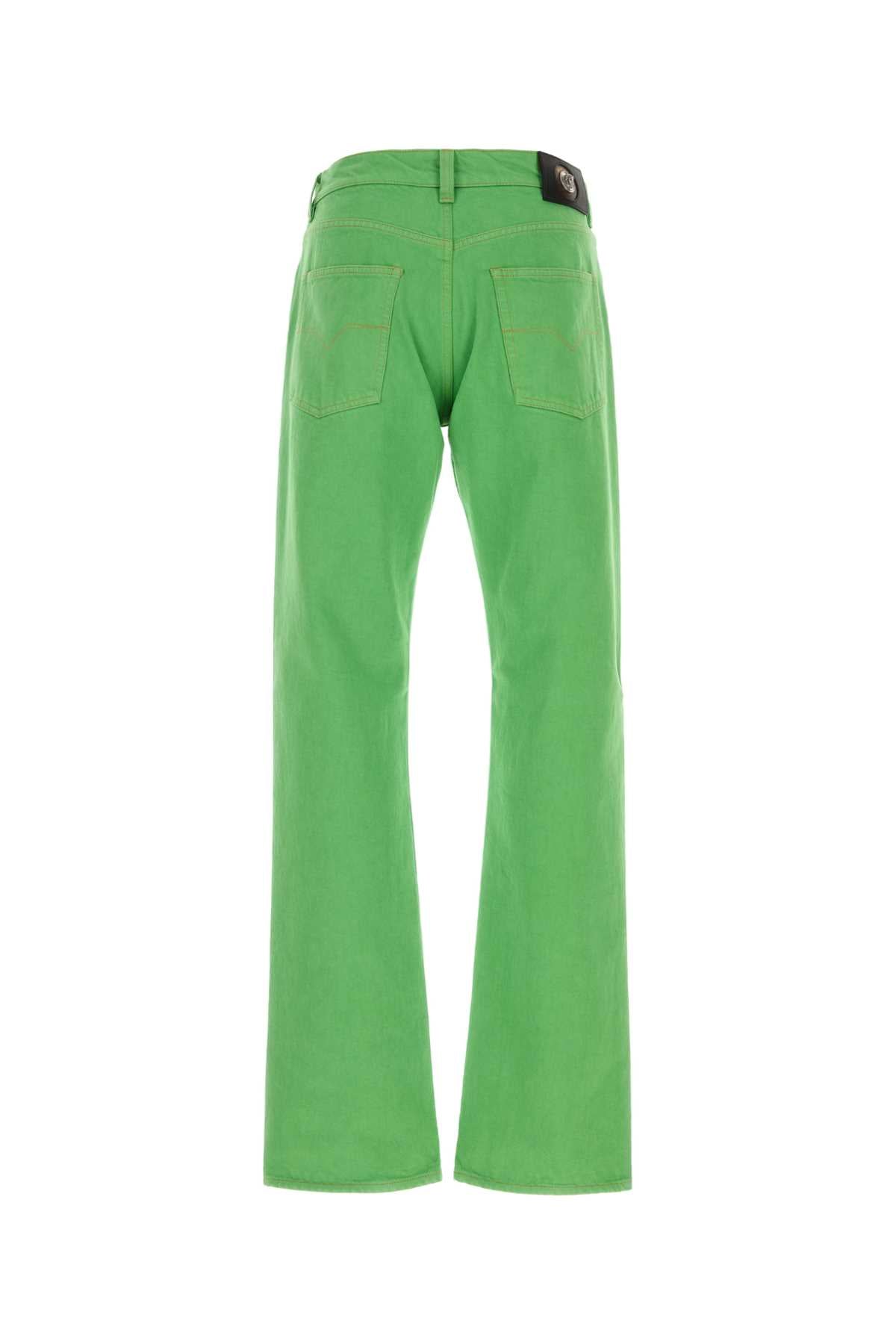 Versace Men Light Green Denim Jeans