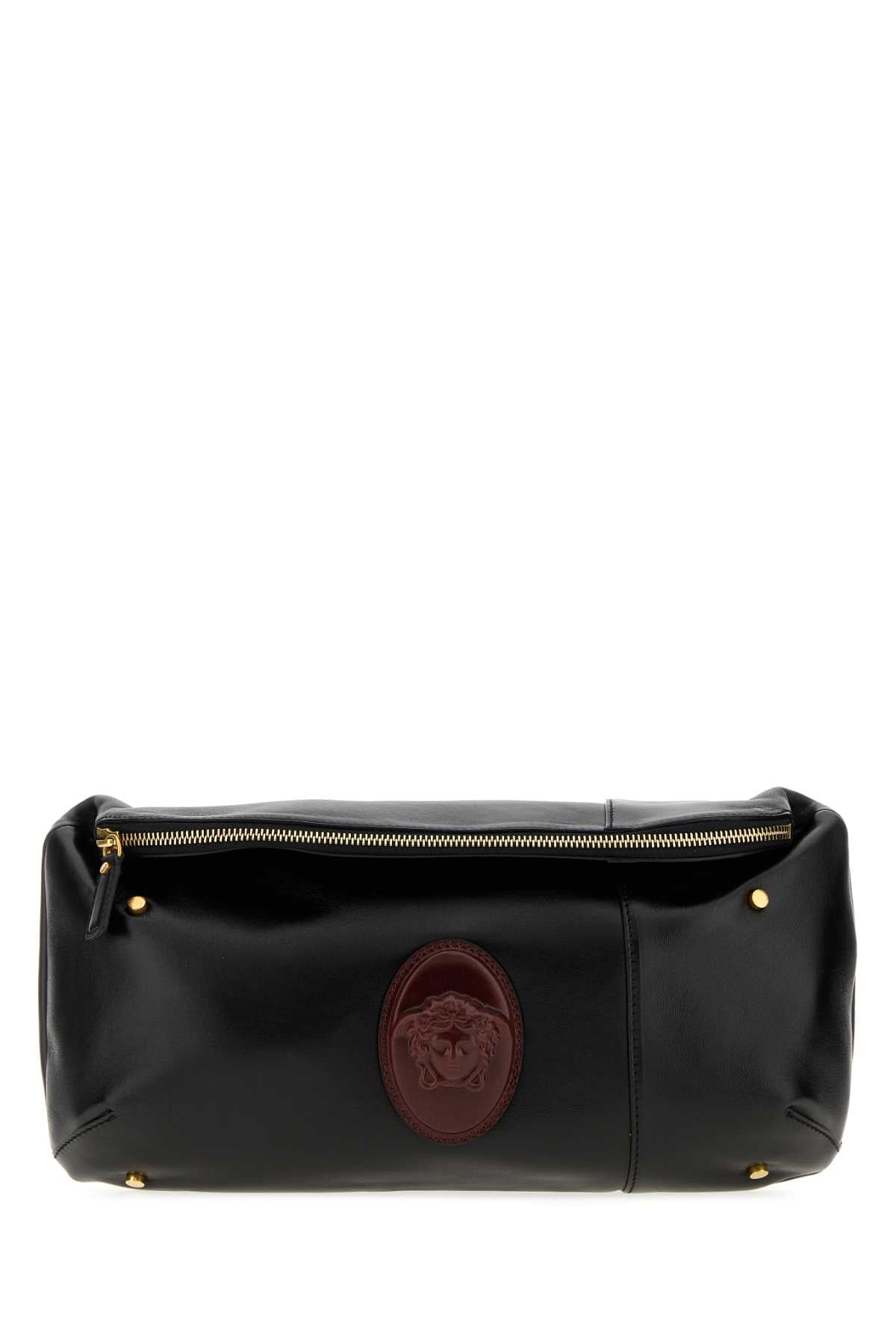 Versace Men Black Nappa Leather Lou Belt Bag VERSACE