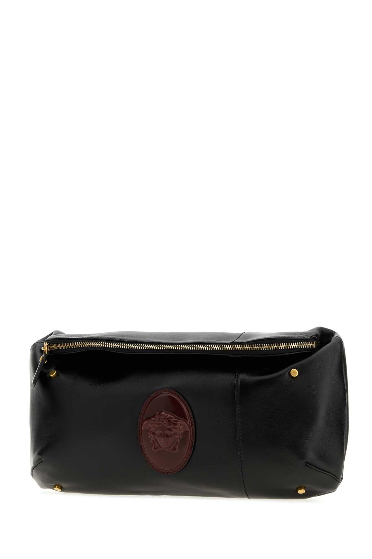 Versace Men Black Nappa Leather Lou Belt Bag VERSACE