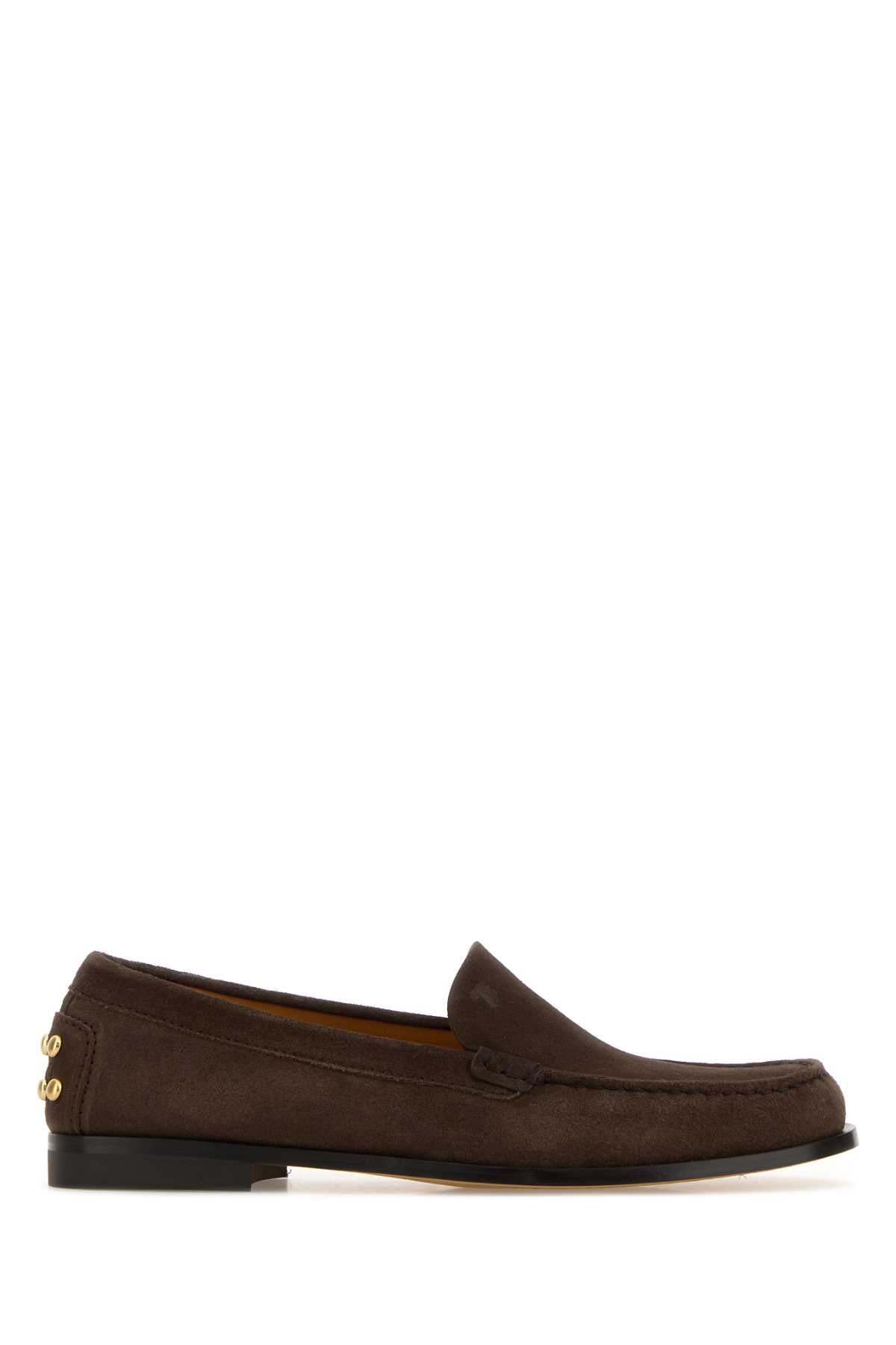 Tod's Women Chocolate Suede Loafers TOD'S