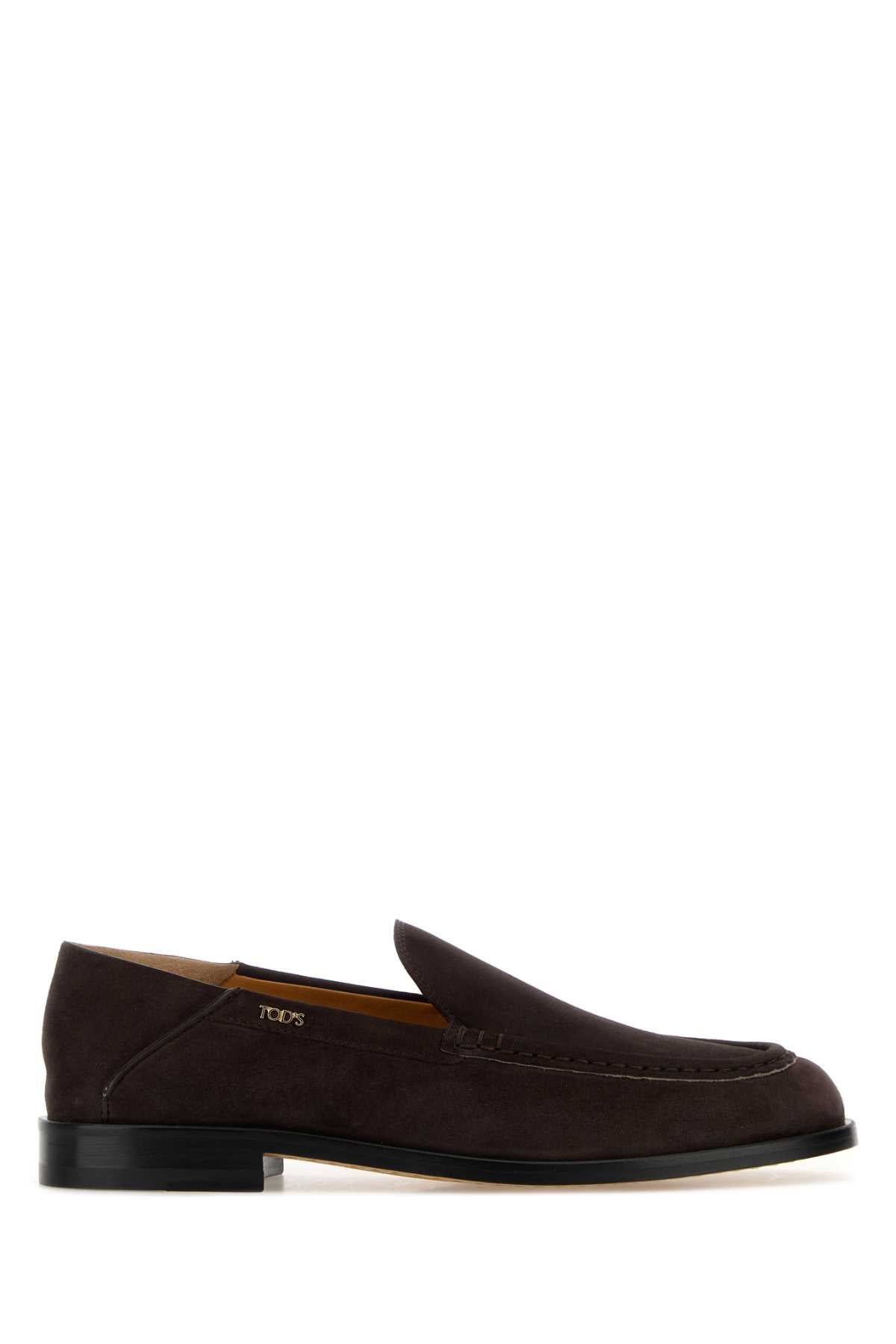 Tod's Women Dark Brown Suede Loafers TOD'S