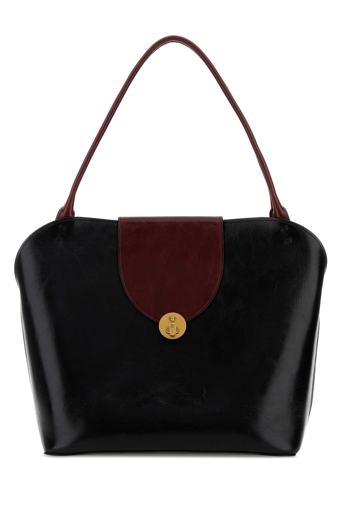 Versace Women Black Leather Shopping Bag VERSACE