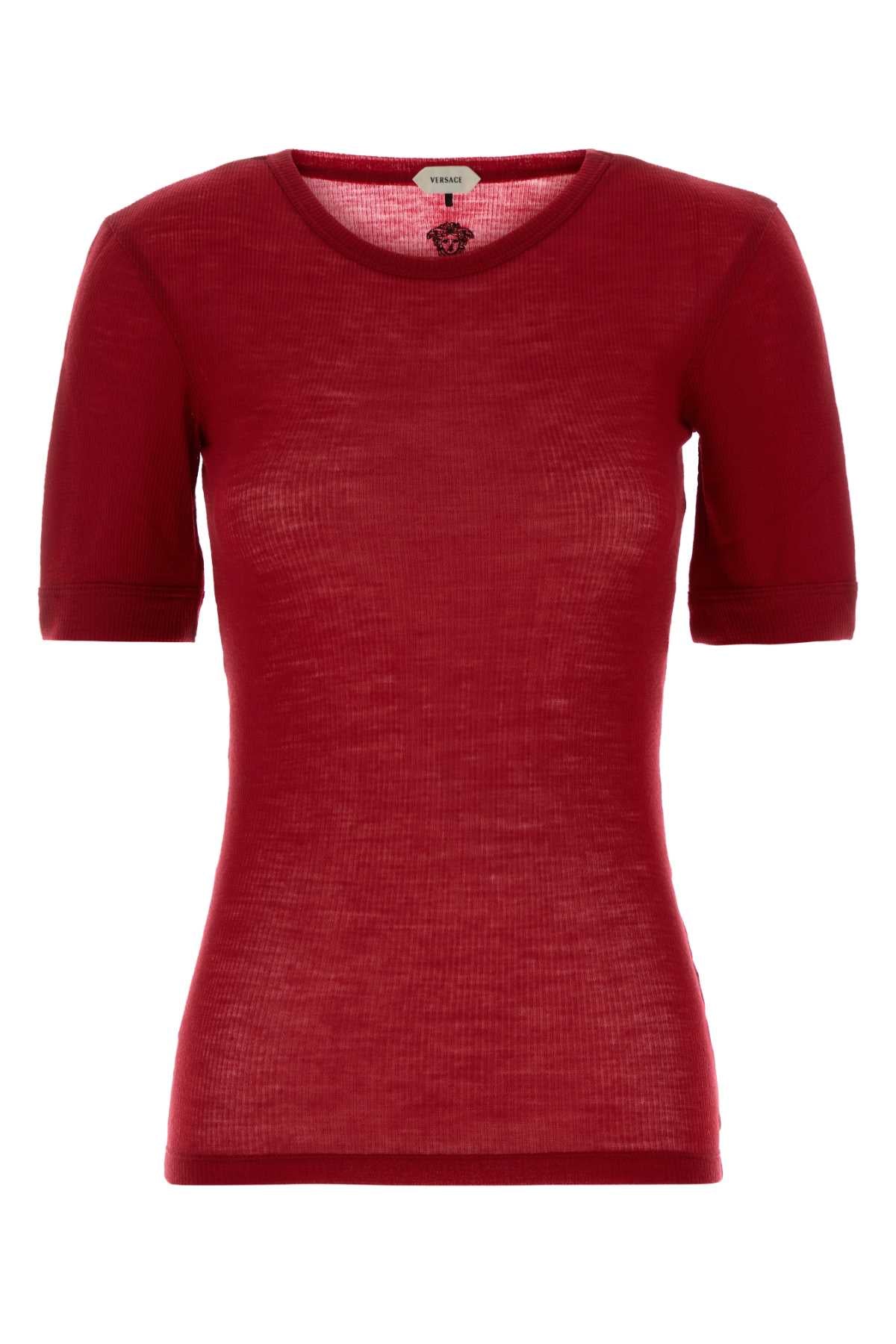 Versace Women Red Wool T-Shirt VERSACE