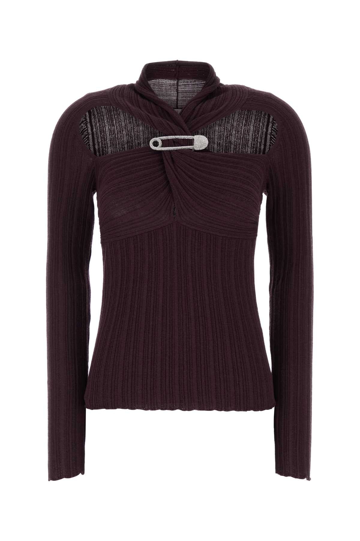Giuseppe Di Morabito Women Purple Wool Blend Top GIUSEPPE DI MORABITO
