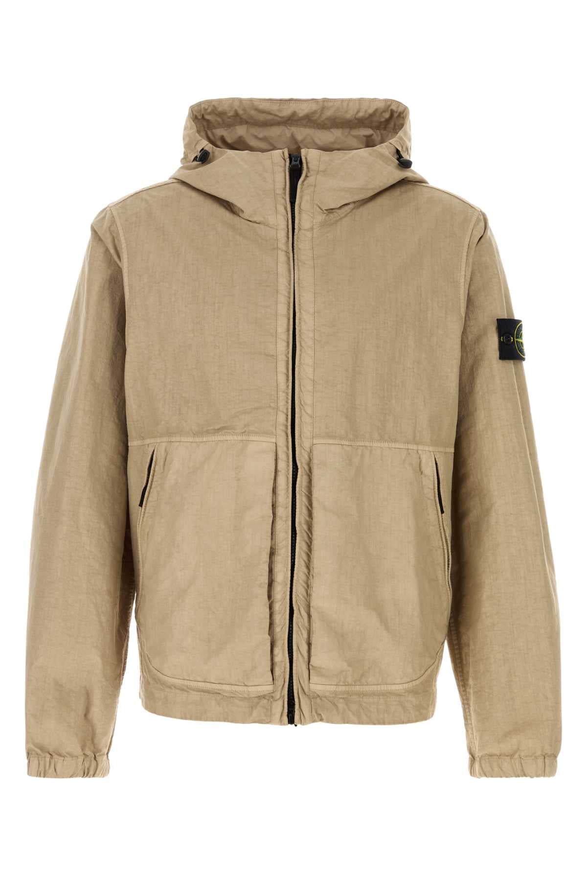 Stone Island Men Cappuccino Nylon Jacket STONE ISLAND