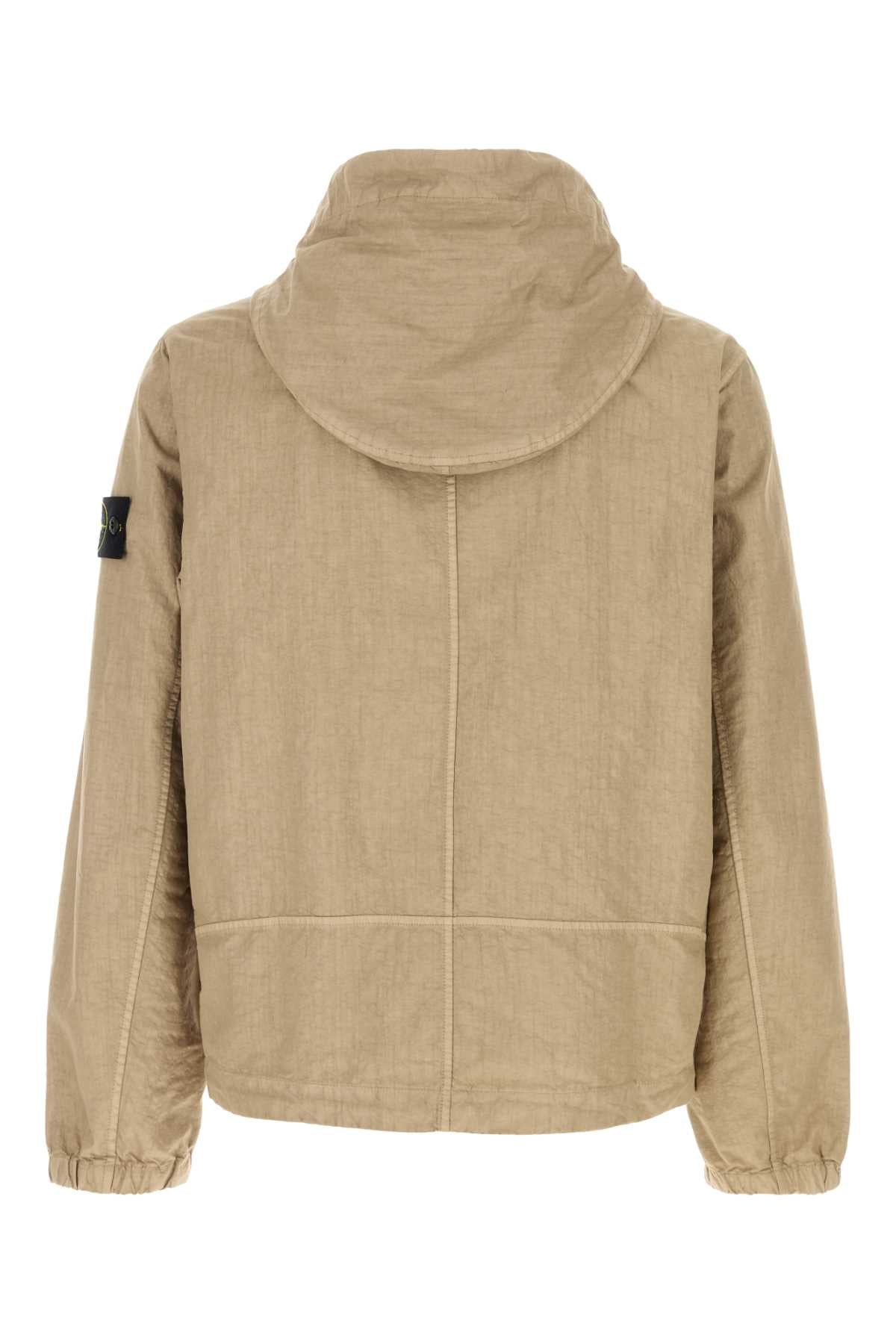 Stone Island Men Cappuccino Nylon Jacket STONE ISLAND