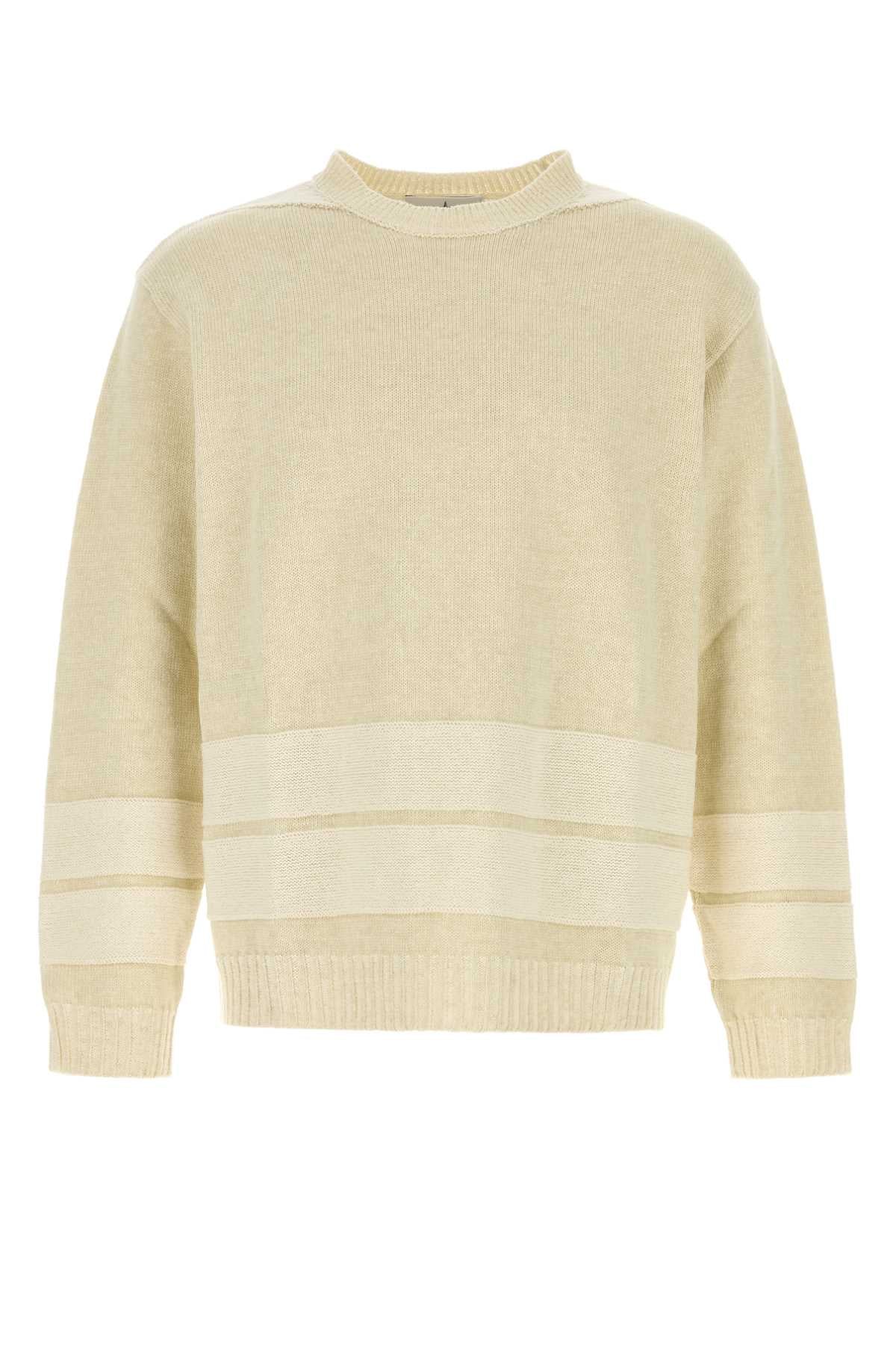 Stone Island Men Cream Cotton Blend Sweater STONE ISLAND