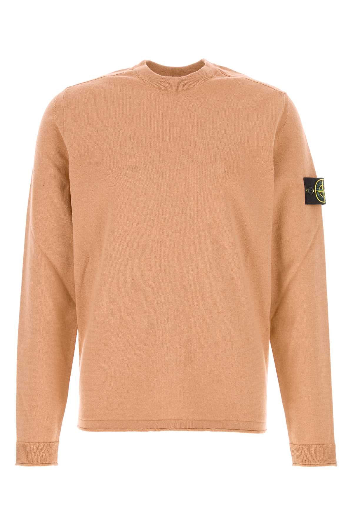 Stone Island Men Pastel Orange Cotton Blend Sweater STONE ISLAND