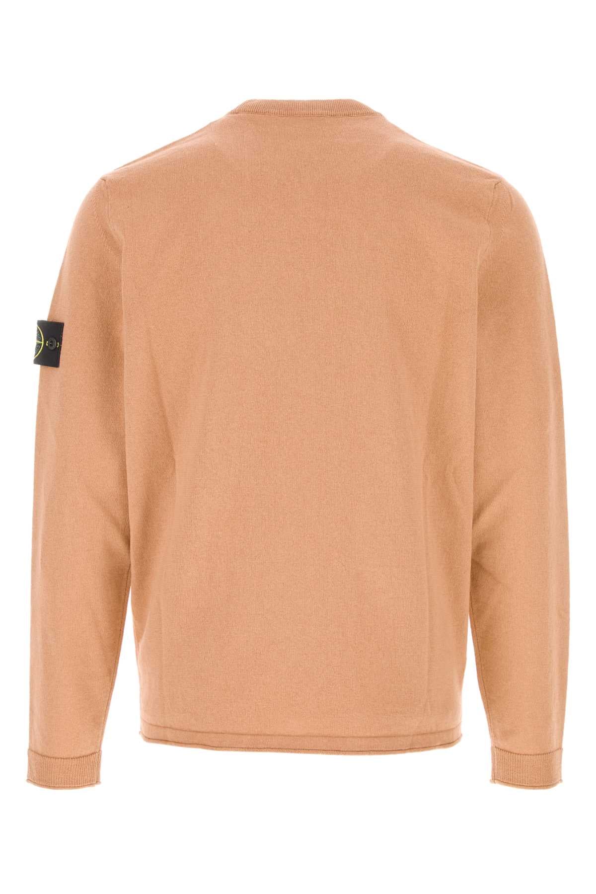 Stone Island Men Pastel Orange Cotton Blend Sweater STONE ISLAND