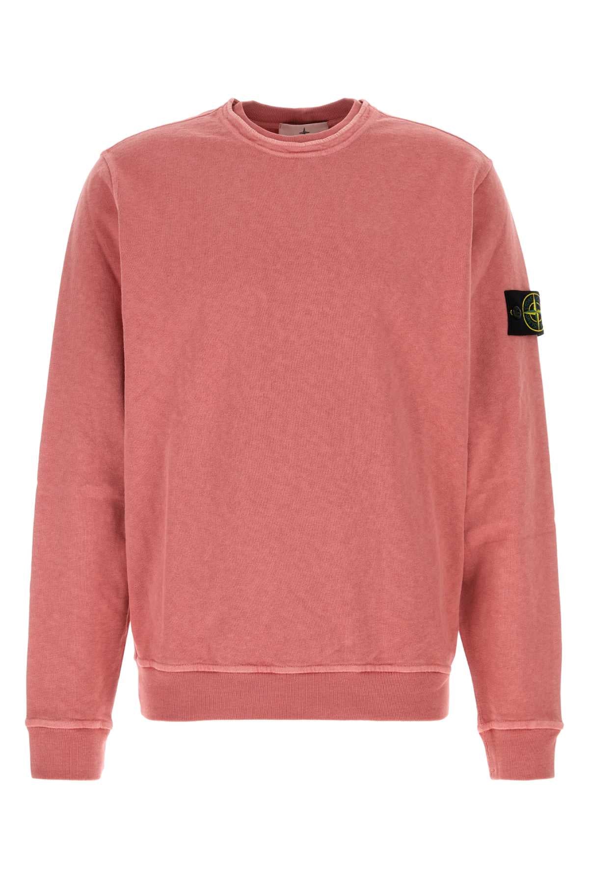 Stone Island Men Dark Pink Cotton Sweatshirt STONE ISLAND