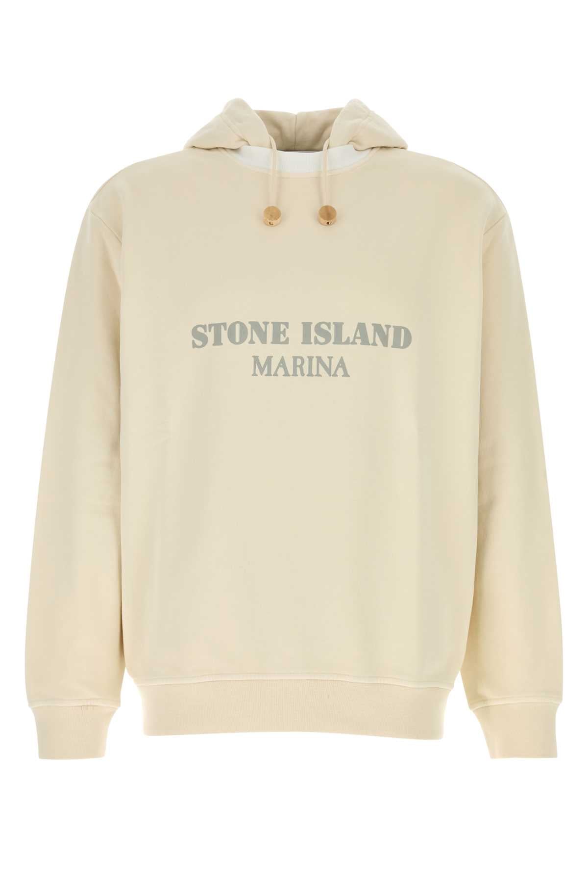 Stone Island Men Cream Cotton Sweatshirt STONE ISLAND