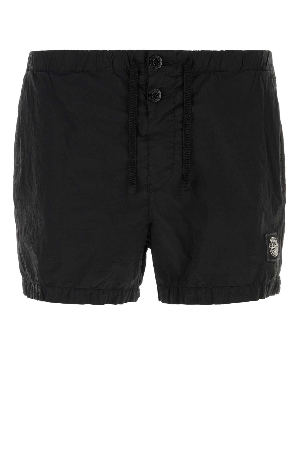 Stone Island Men Black Nylon Swimming Shorts STONE ISLAND