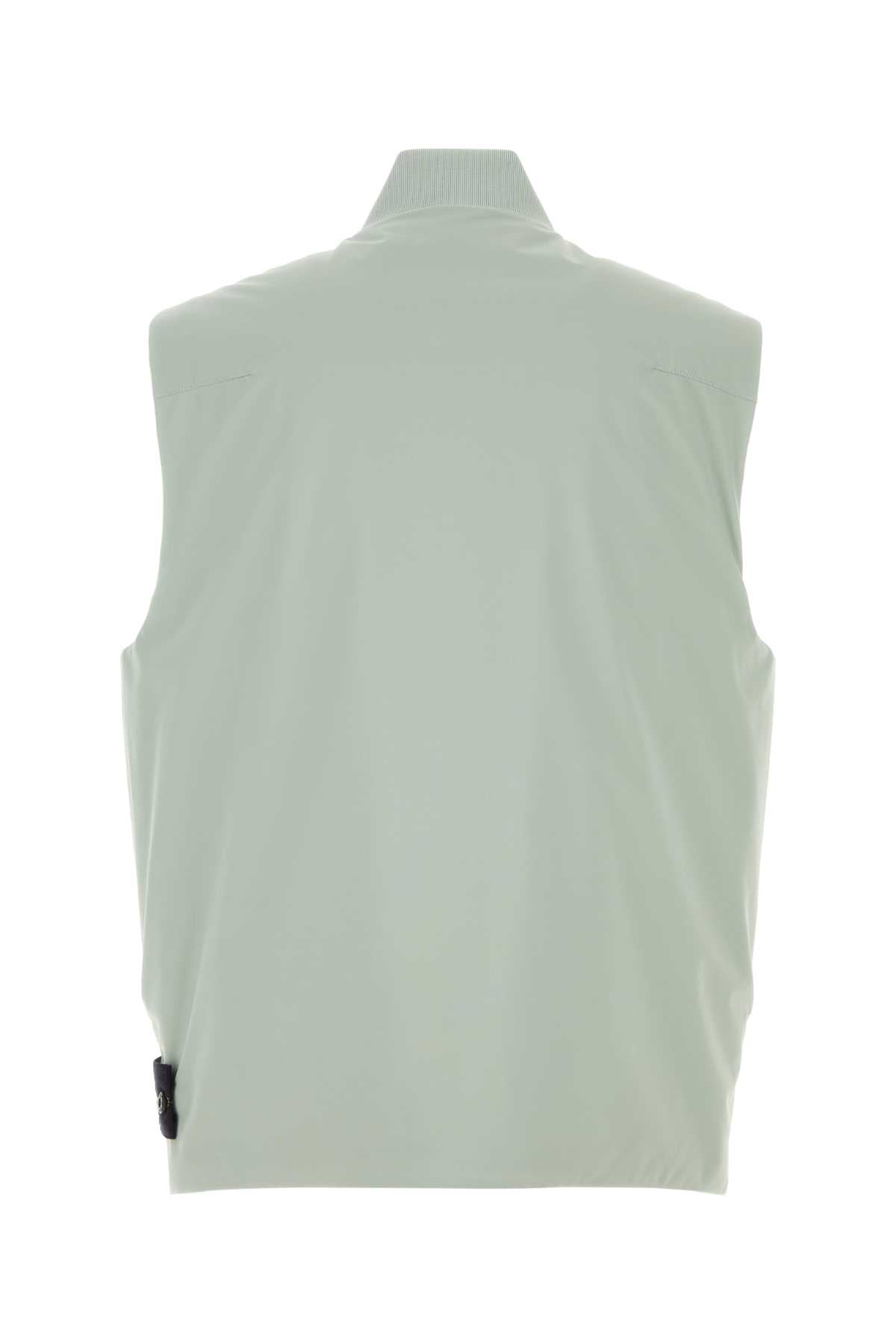 Stone Island Men Mint Green Stretch Polyester Sleeveless Jacket STONE ISLAND