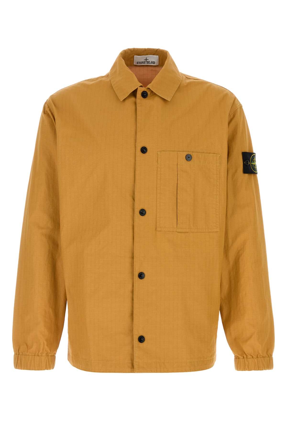 Stone Island Men Ochre Cotton Jacket STONE ISLAND