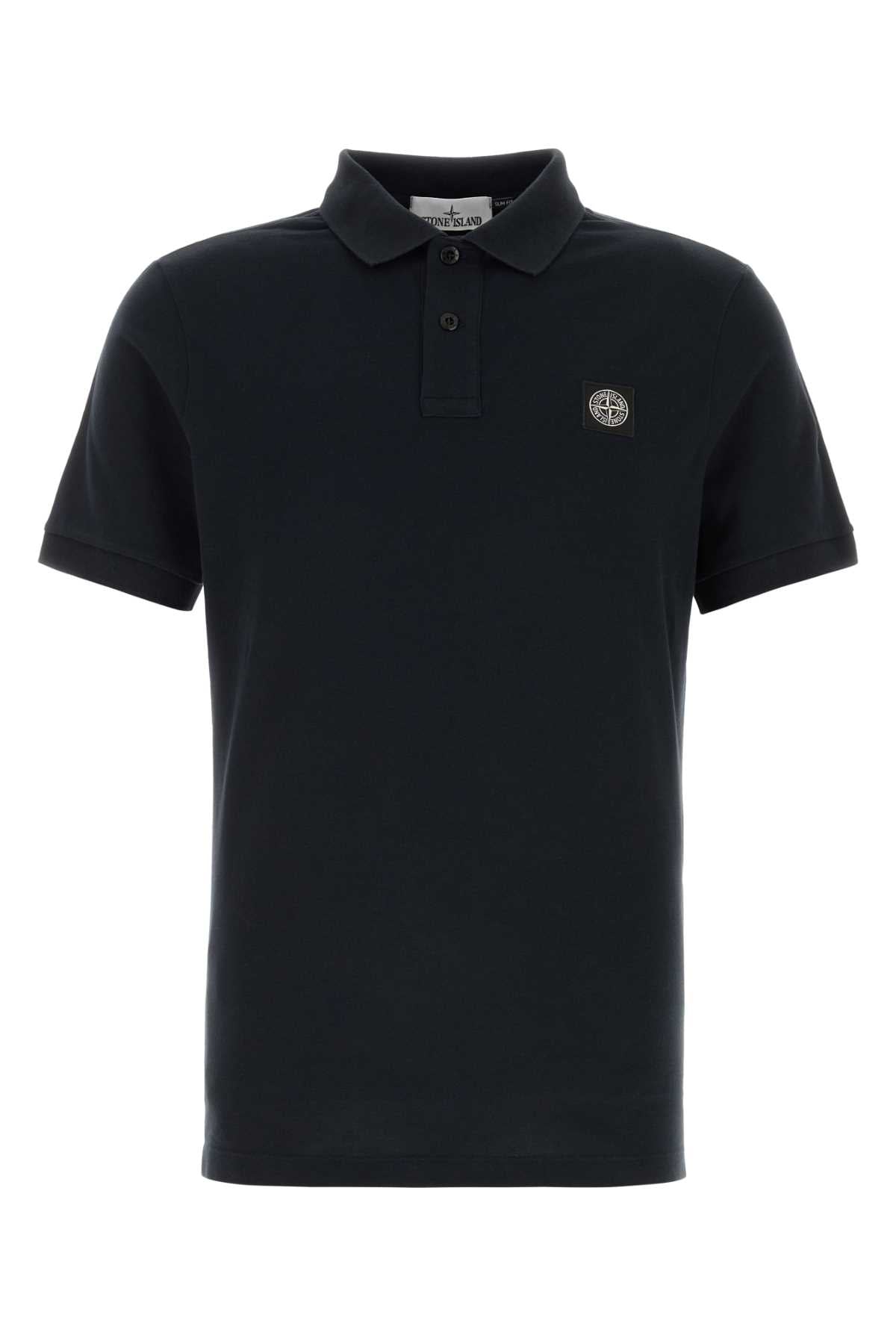 Stone Island Men Midnight Blue Stretch Piquet Polo Shirt STONE ISLAND