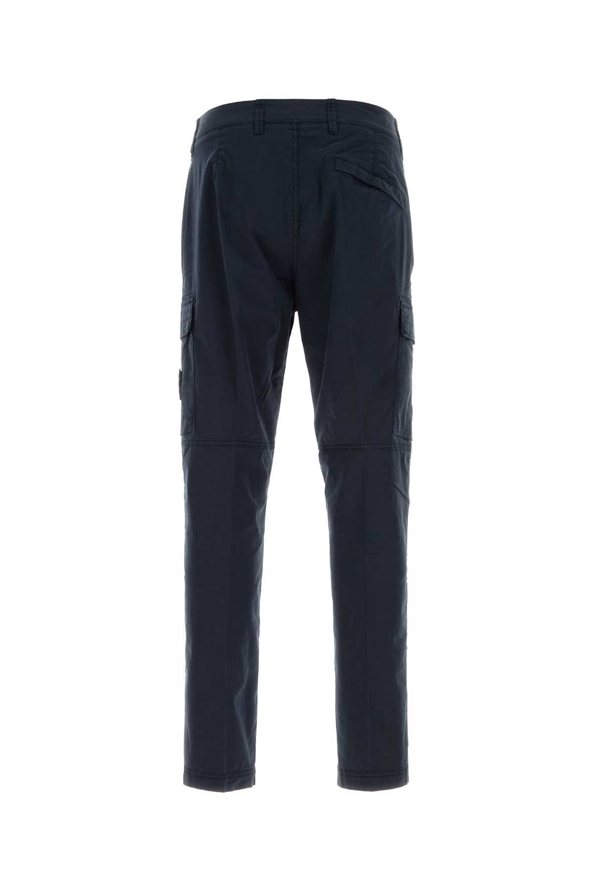 Stone Island Men Navy Blue Stretch Cotton Cargo Pant STONE ISLAND