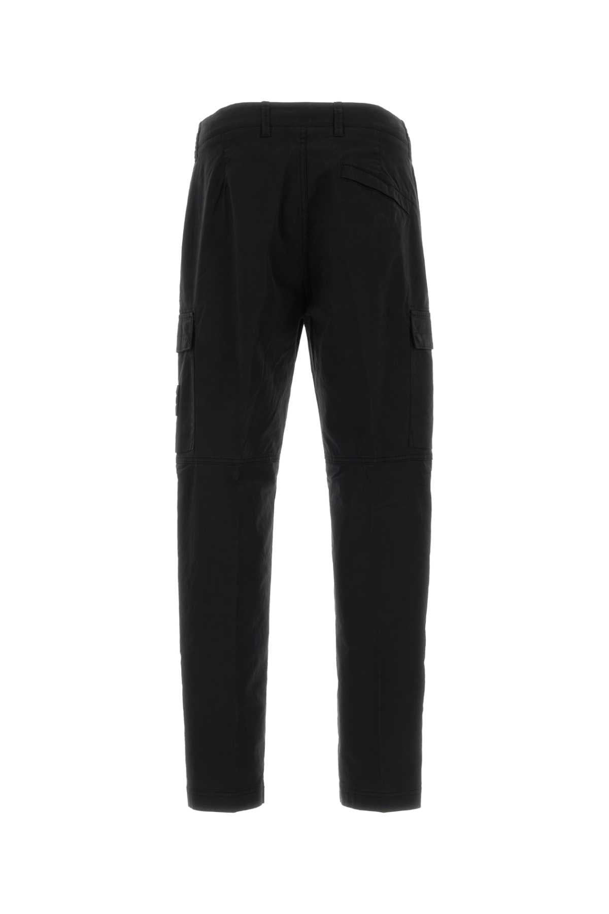 Stone Island Men Black Stretch Cotton Cargo Pant STONE ISLAND