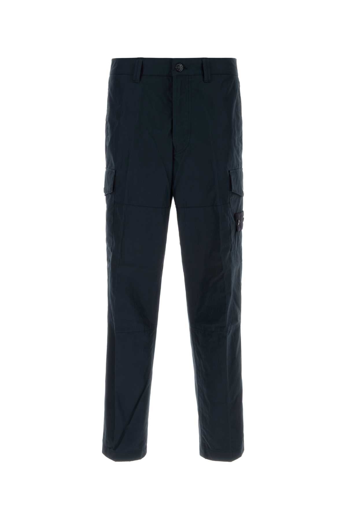 Stone Island Men Navy Blue Cotton Cargo Pant STONE ISLAND