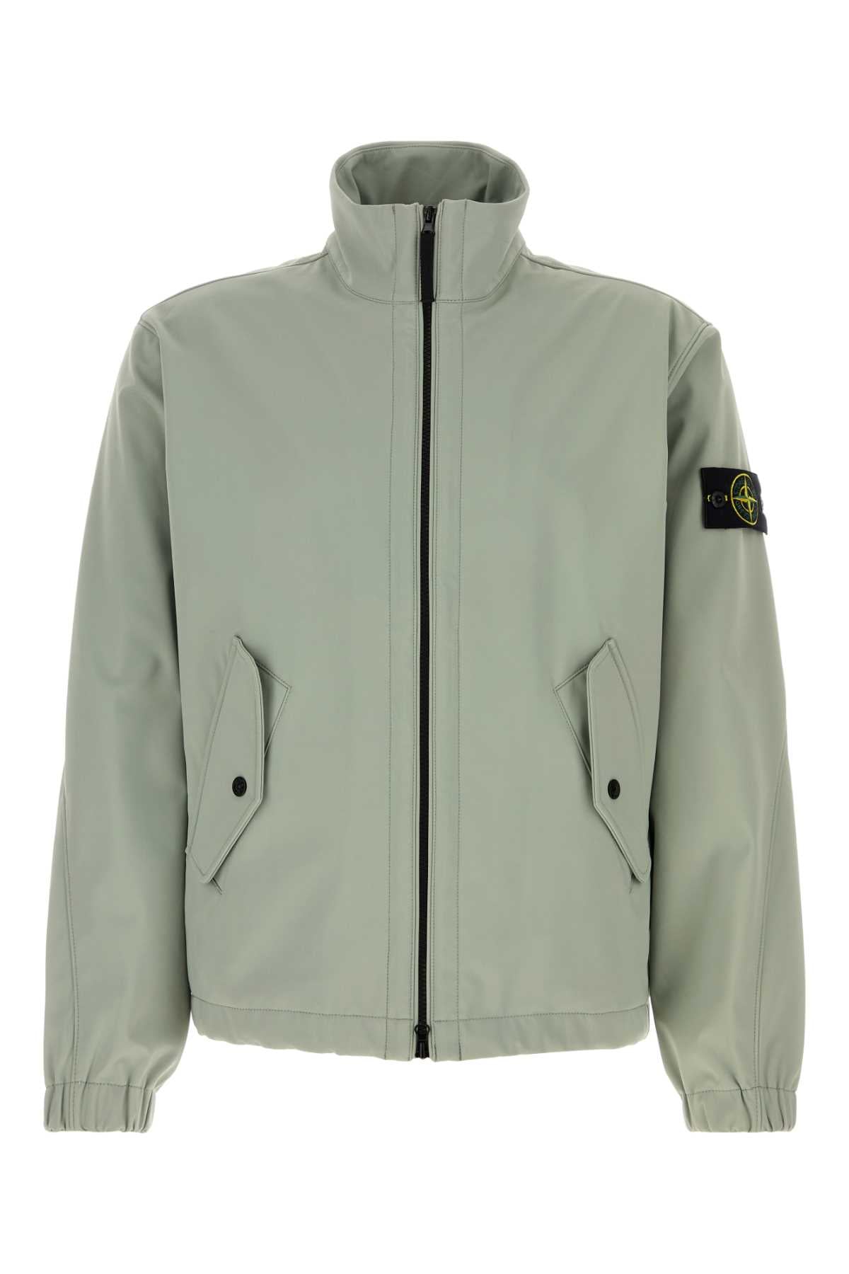 Stone Island Men Mint Green Stretch Polyester Jacket STONE ISLAND