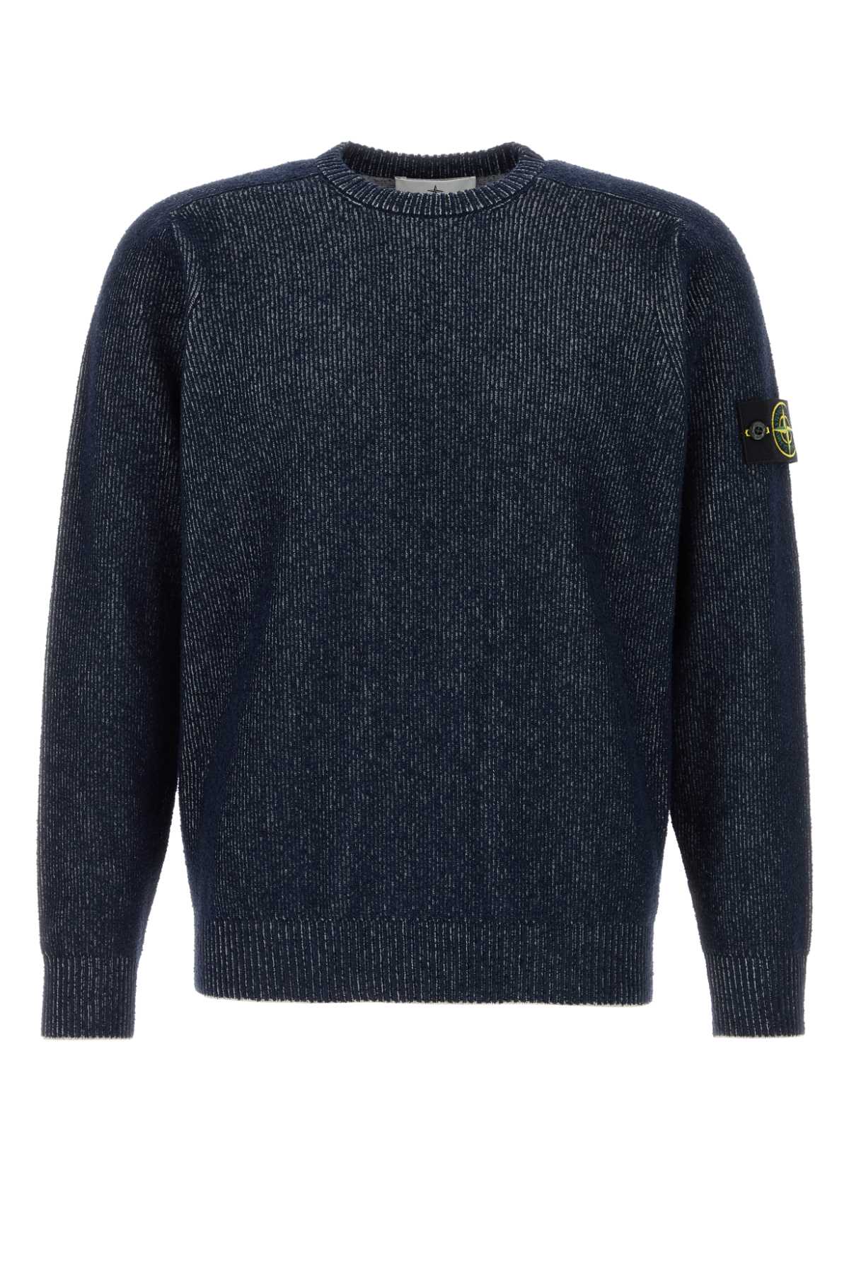 Stone Island Men Dark Blue Cotton Blend Sweater STONE ISLAND