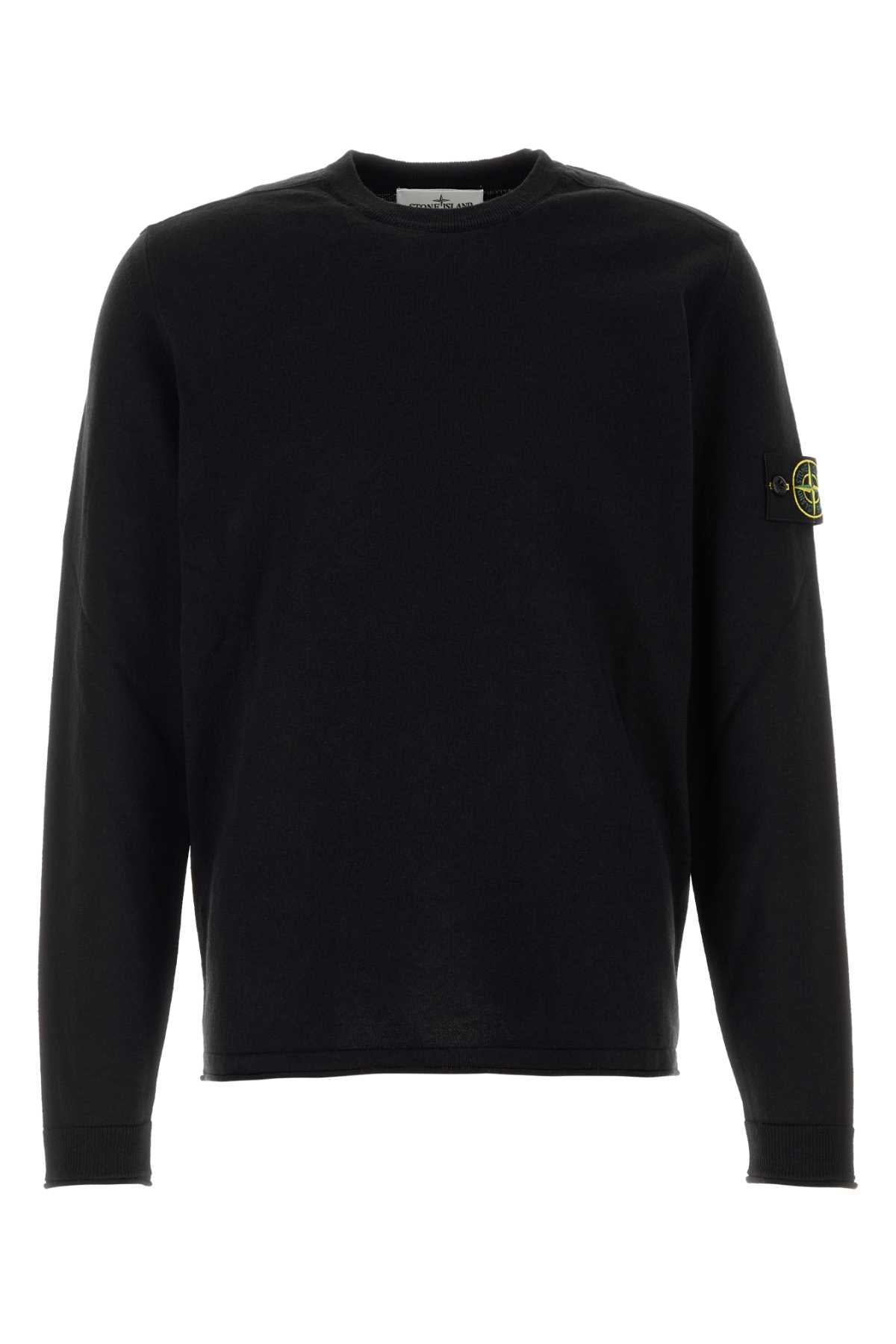 Stone Island Men Black Cotton Sweater STONE ISLAND