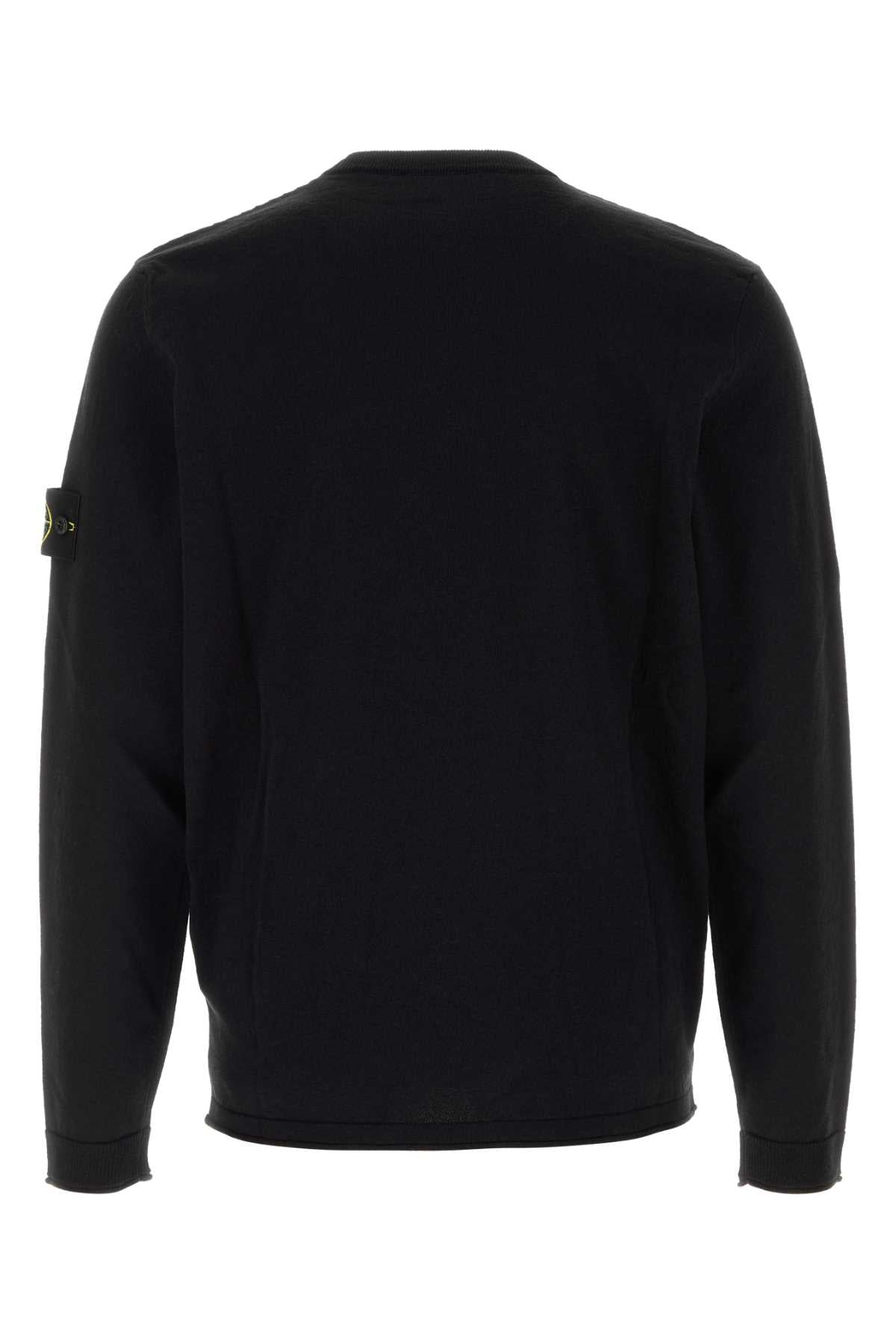 Stone Island Men Black Cotton Sweater STONE ISLAND