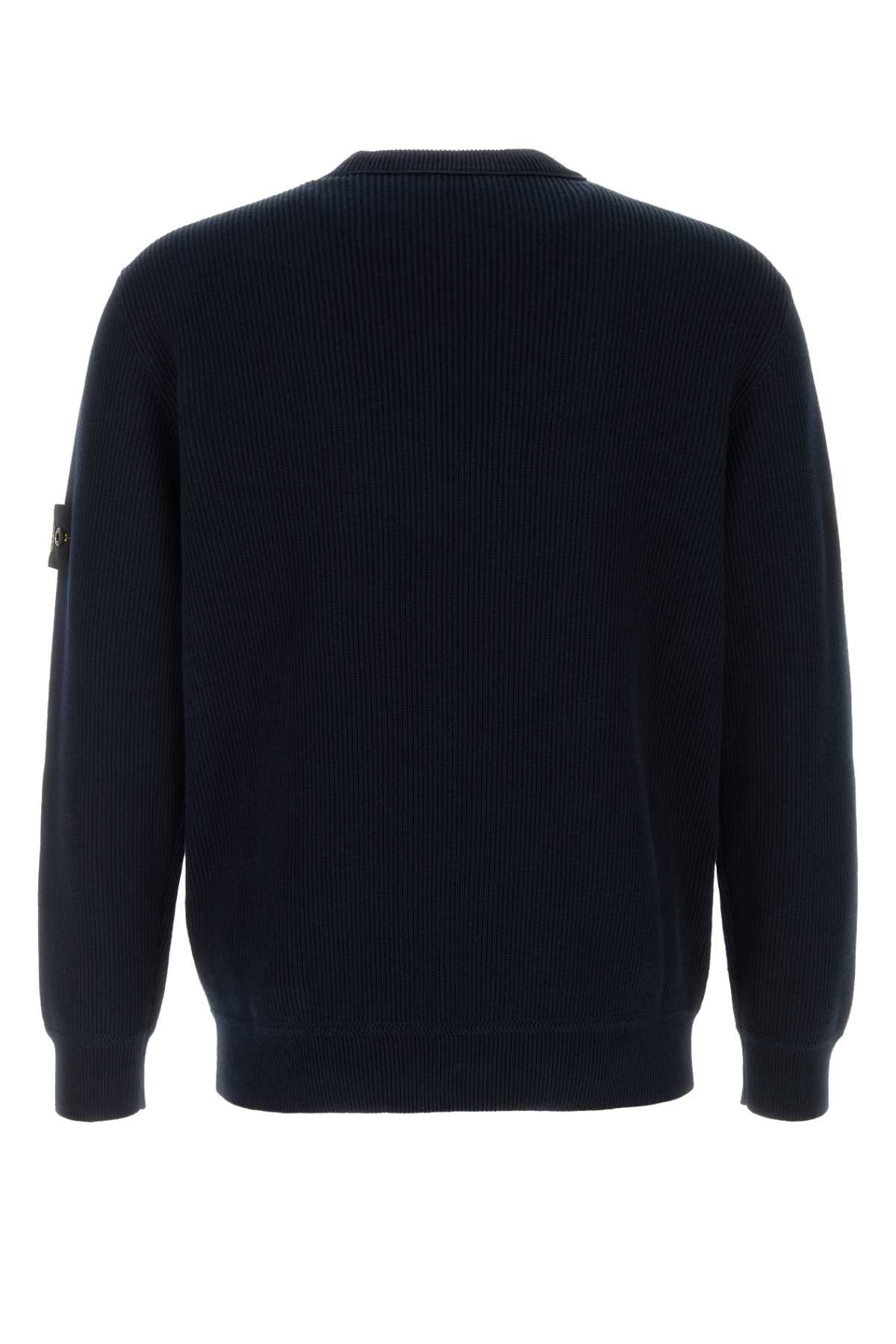 Stone Island Men Midnight Blue Cotton Sweater STONE ISLAND