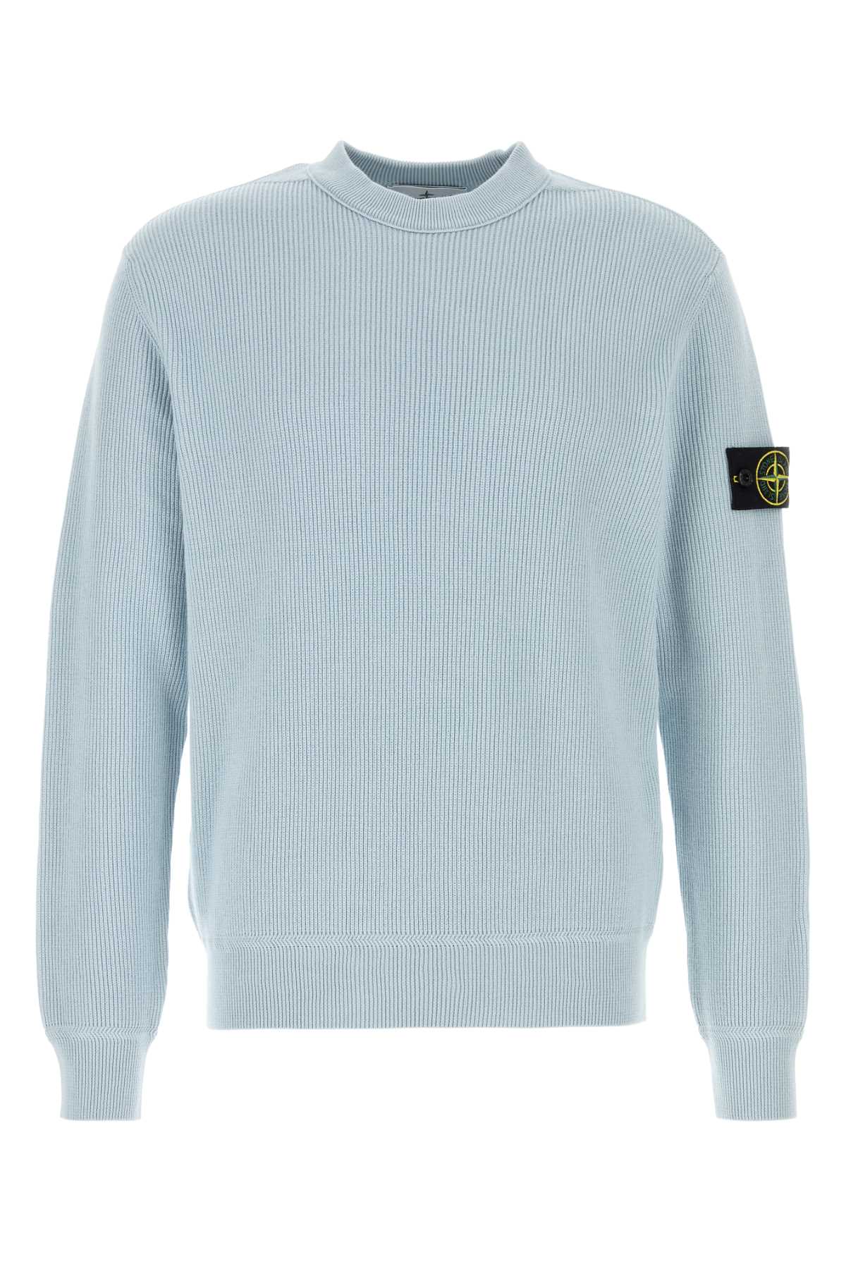 Stone Island Men Light-Blue Cotton Sweater STONE ISLAND