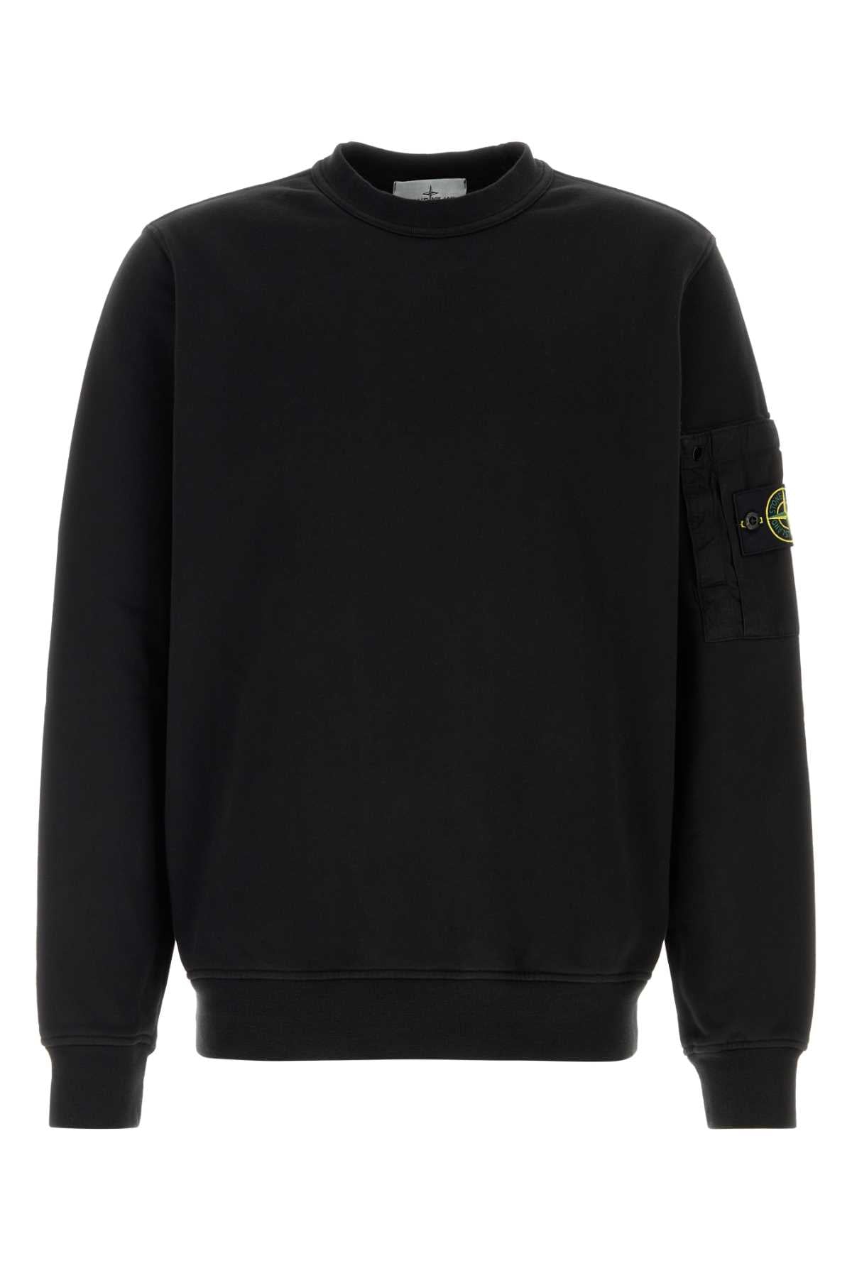 Stone Island Men Black Cotton Sweatshirt STONE ISLAND