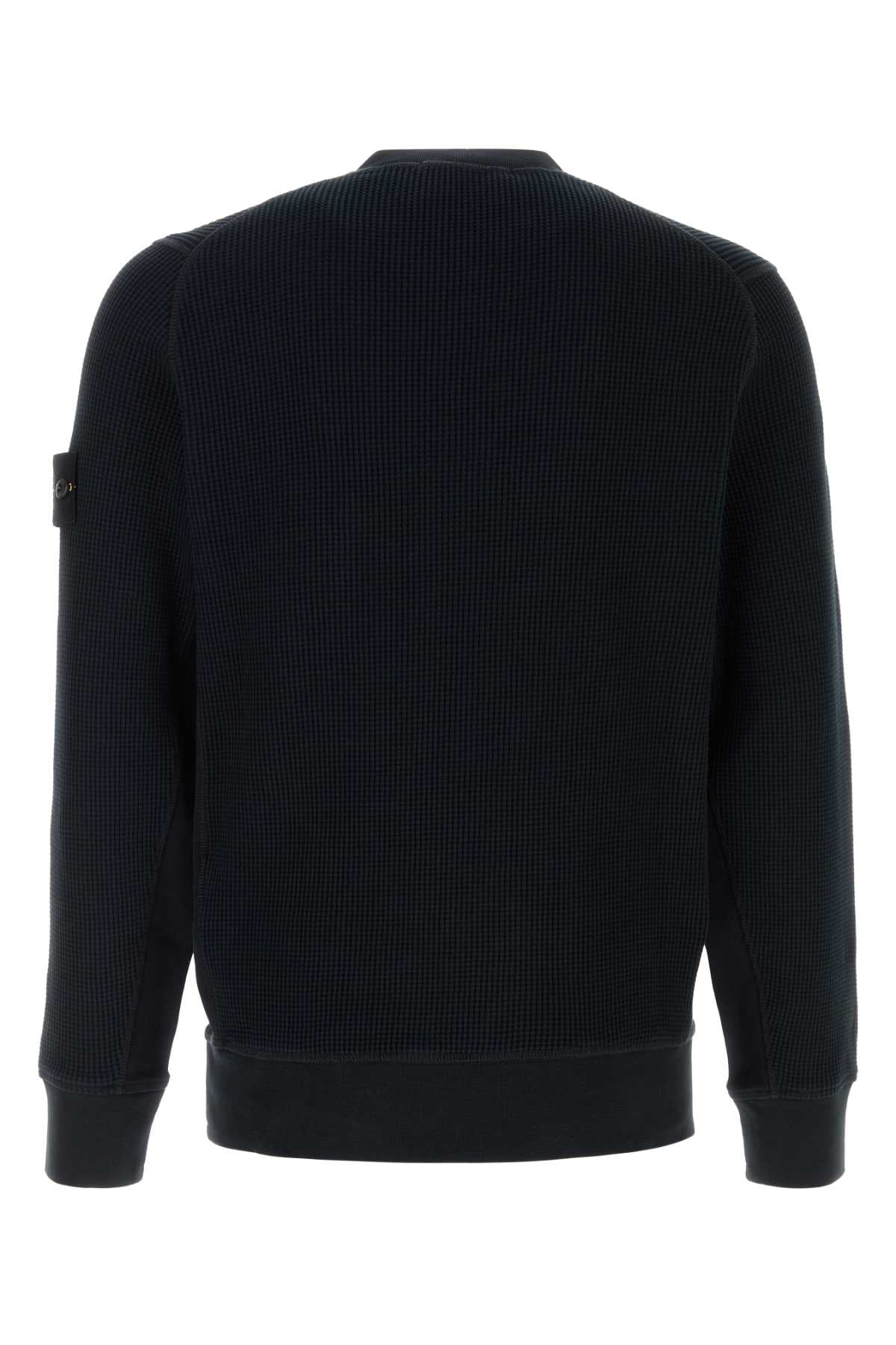 Stone Island Men Midnight Blue Cotton Sweatshirt STONE ISLAND