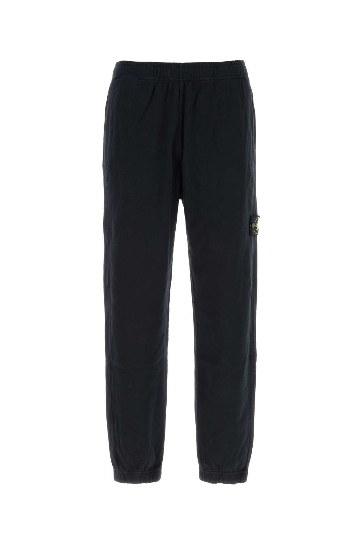 Stone Island Men Navy Blue Cotton Joggers STONE ISLAND