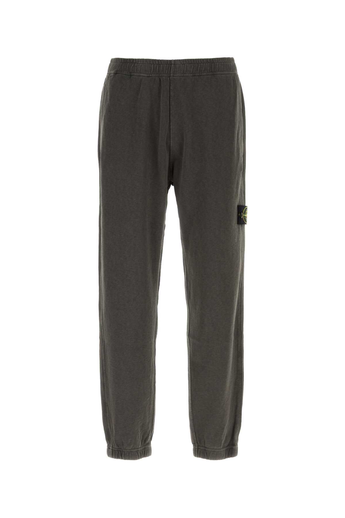 Stone Island Men Charcoal Cotton Joggers STONE ISLAND