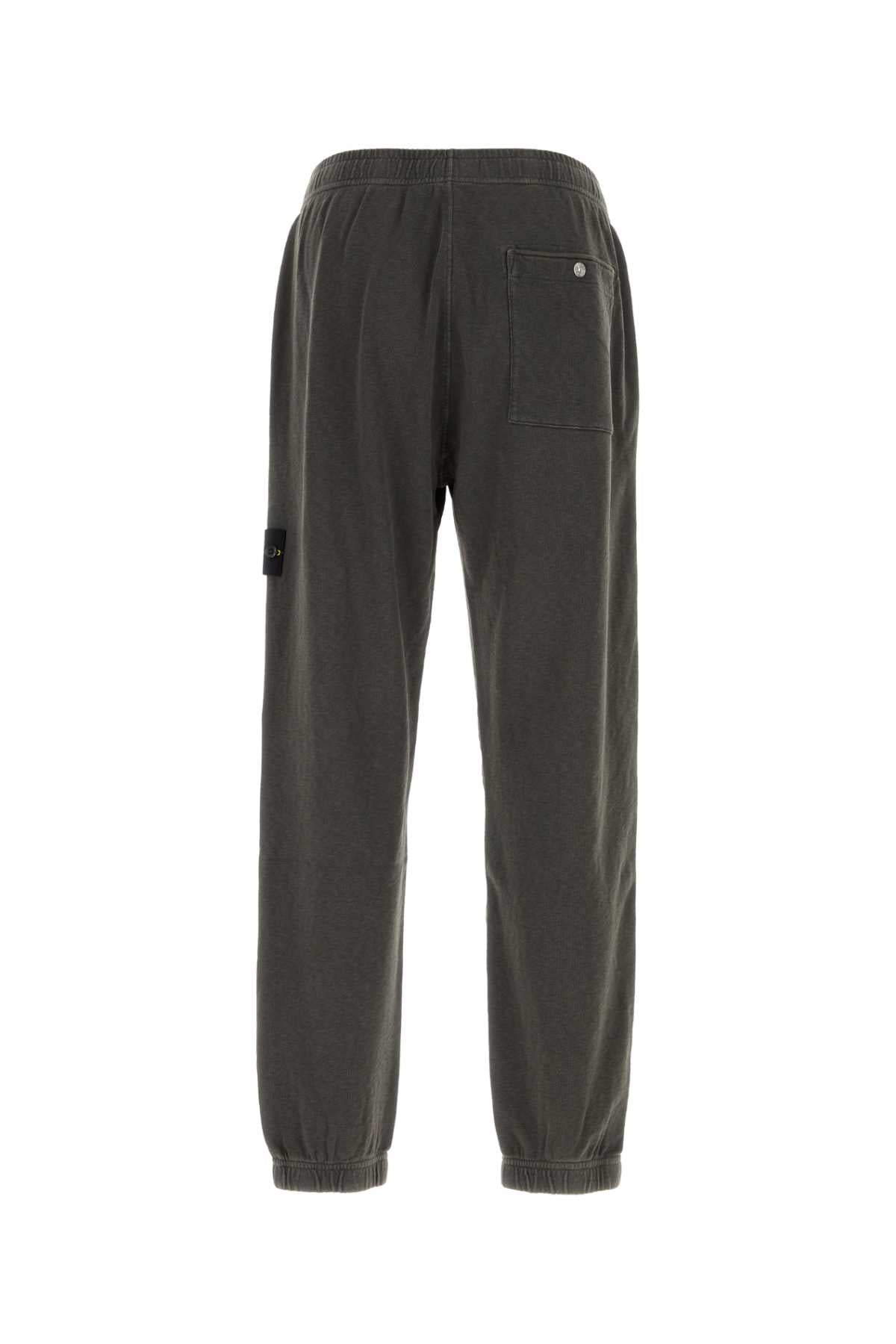 Stone Island Men Charcoal Cotton Joggers STONE ISLAND