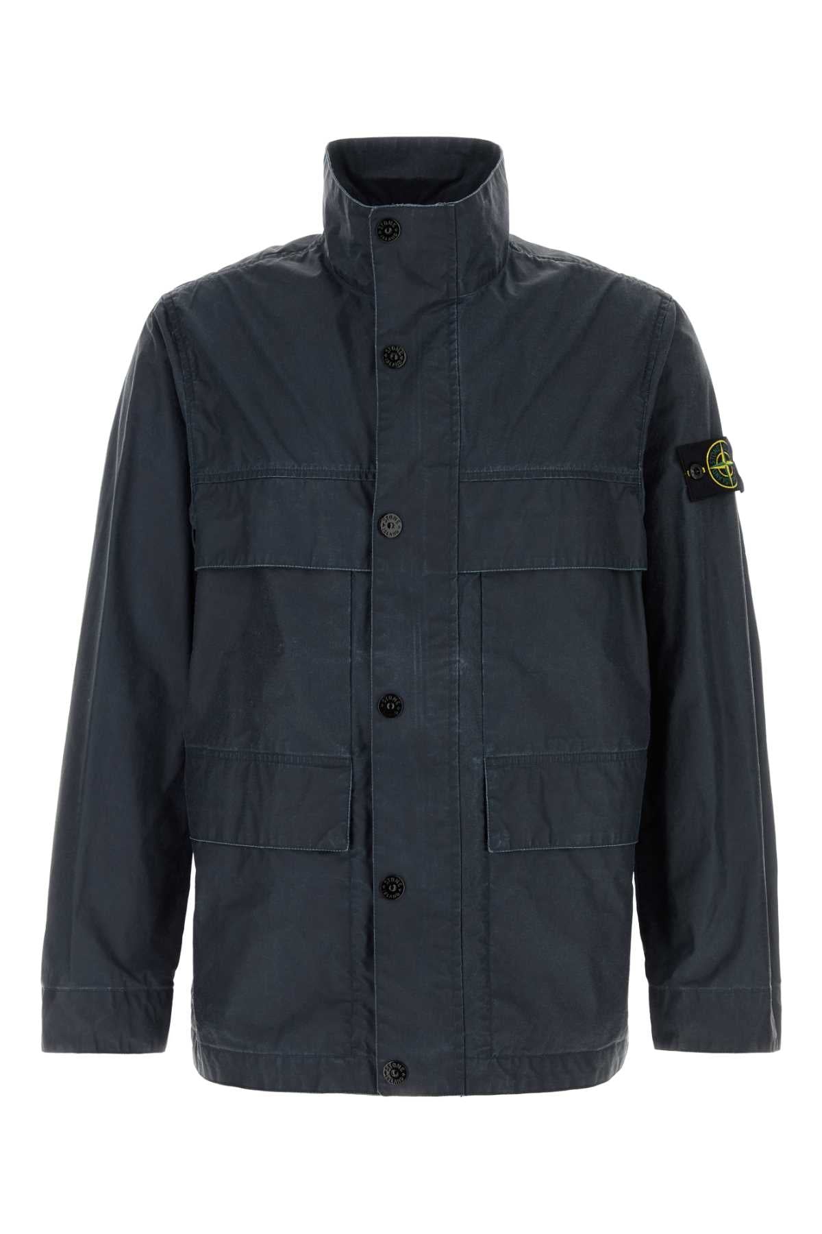 Stone Island Men Navy Blue Polyester Blend Jacket STONE ISLAND