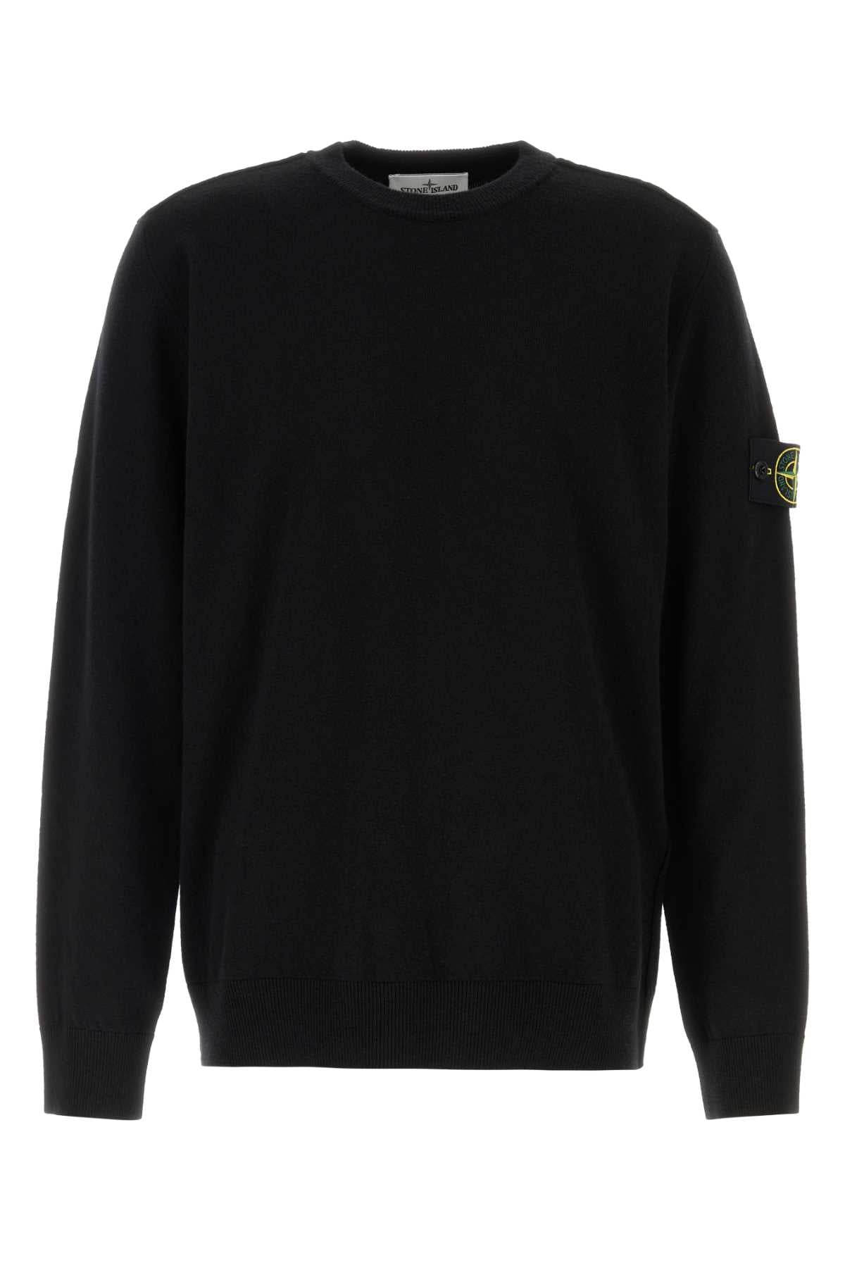 Stone Island Men Black Wool Sweater STONE ISLAND