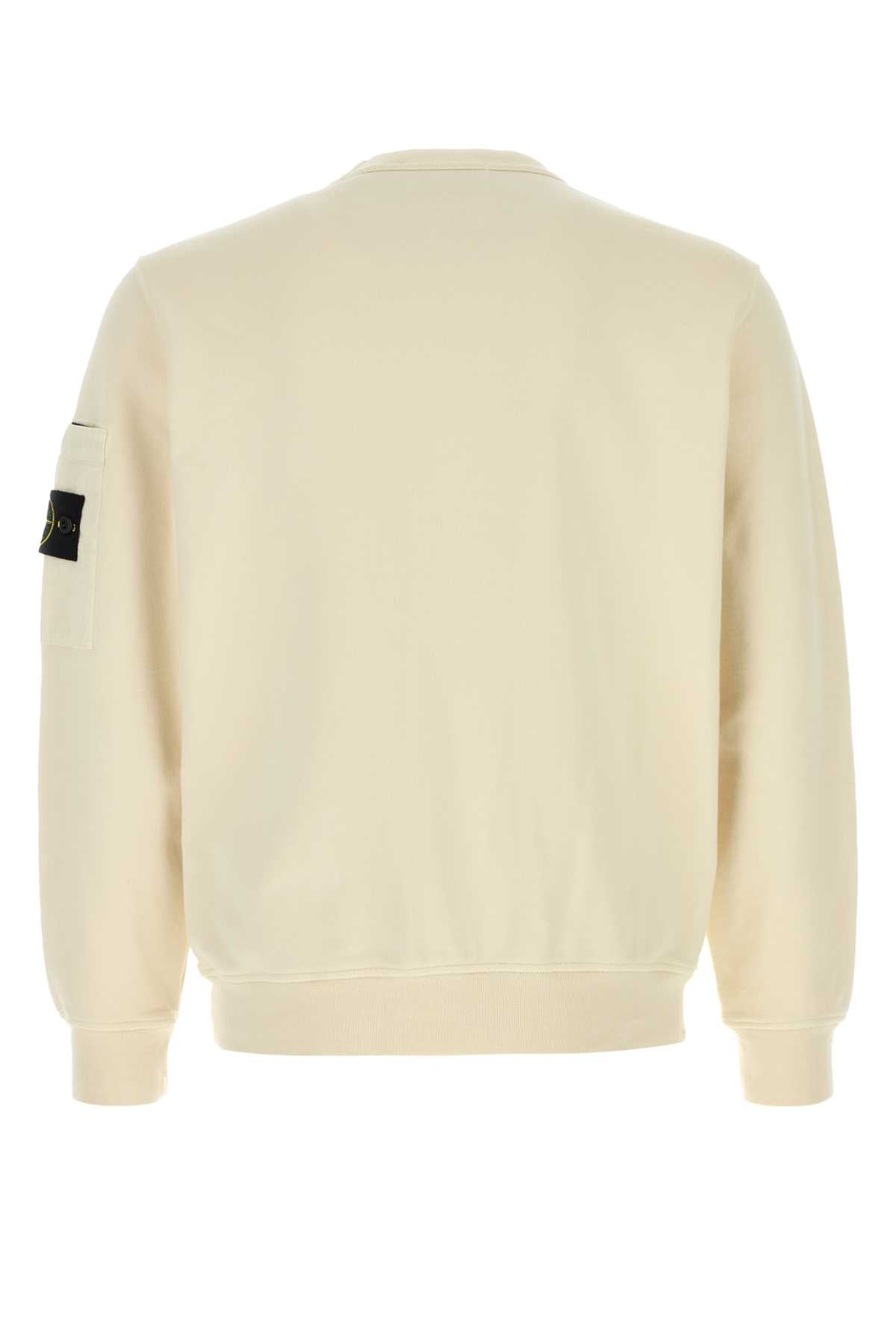 Stone Island Men Ivory Cotton Sweatshirt STONE ISLAND