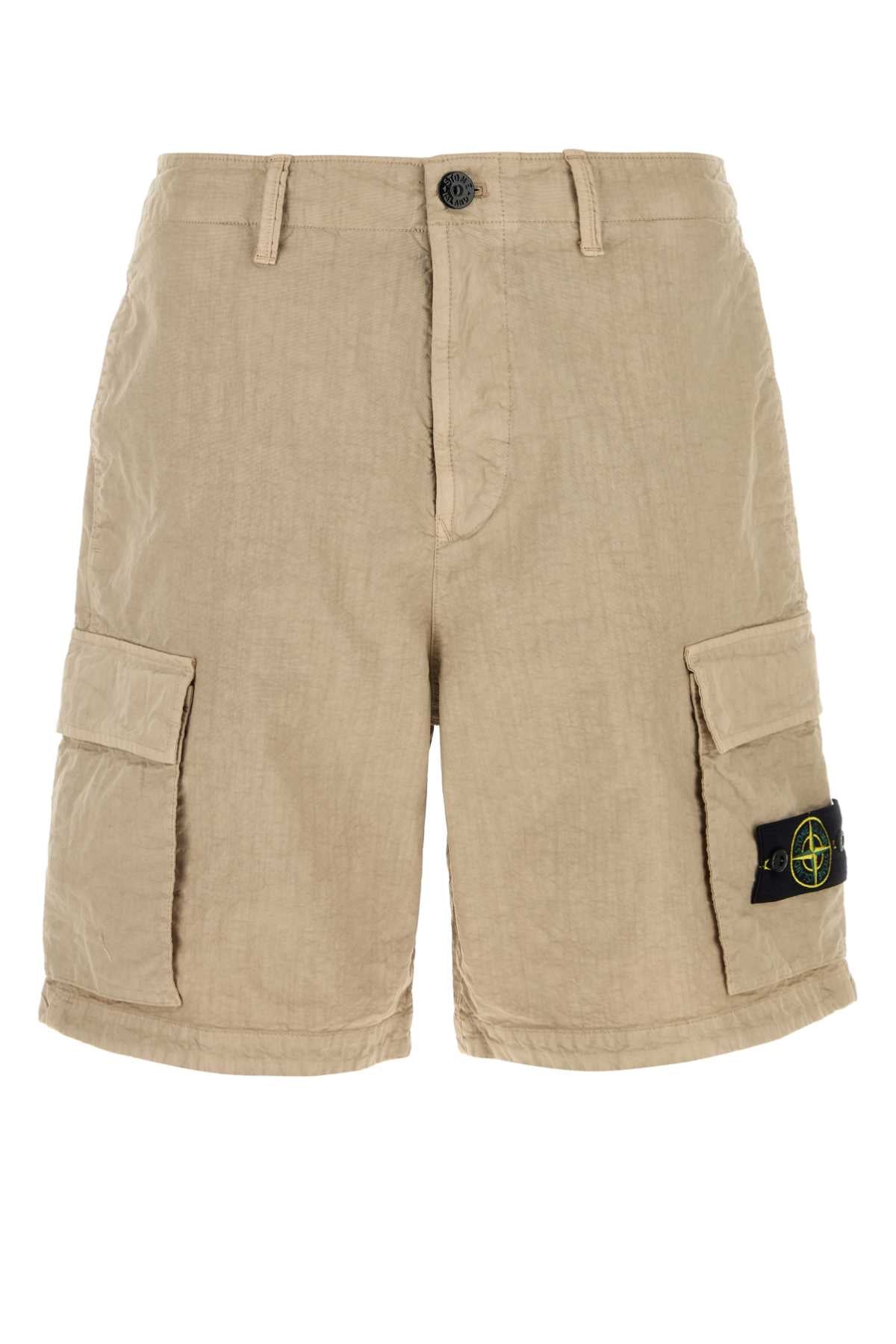 Stone Island Men Beige Nylon Bermuda Shorts STONE ISLAND
