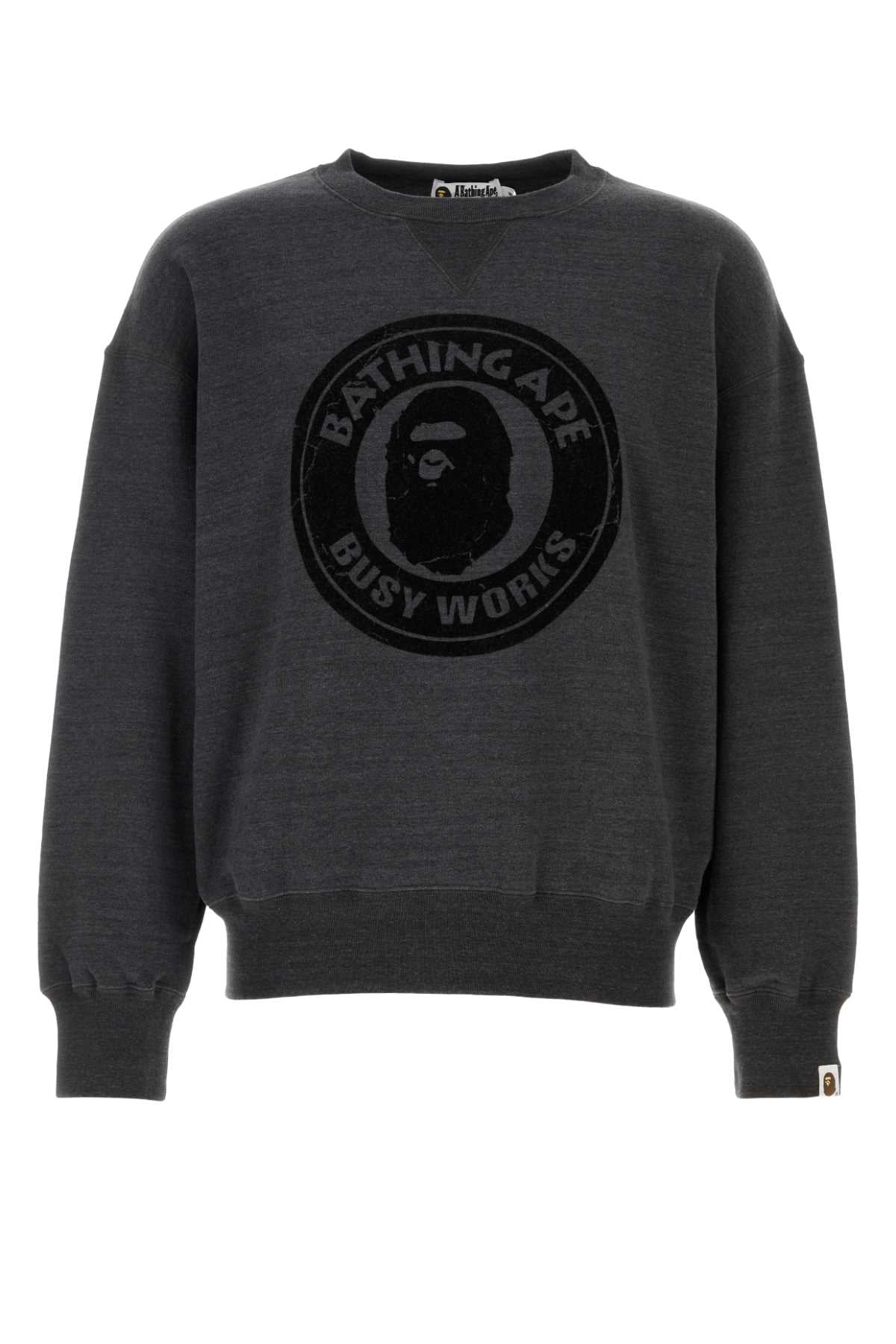 Bape Men Graphite Cotton Oversize Sweatshirt BAPE