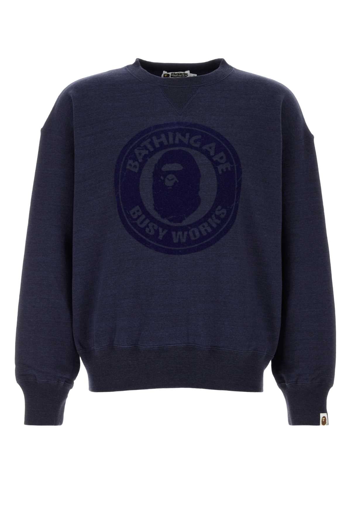 Bape Men Navy Blue Cotton Oversize Sweatshirt BAPE