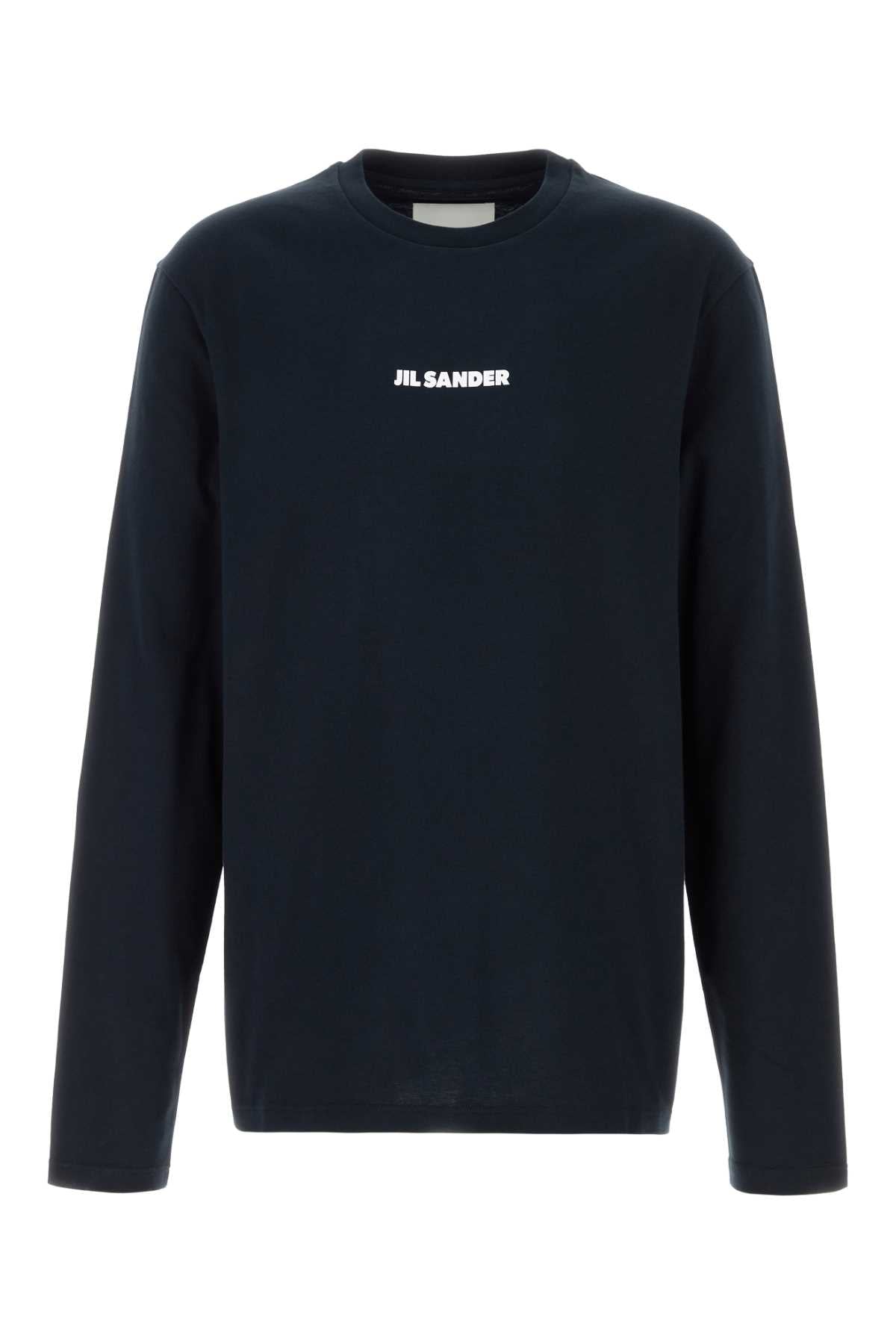 Jil Sander Men Midnight Blue Cotton T-Shirt JIL SANDER