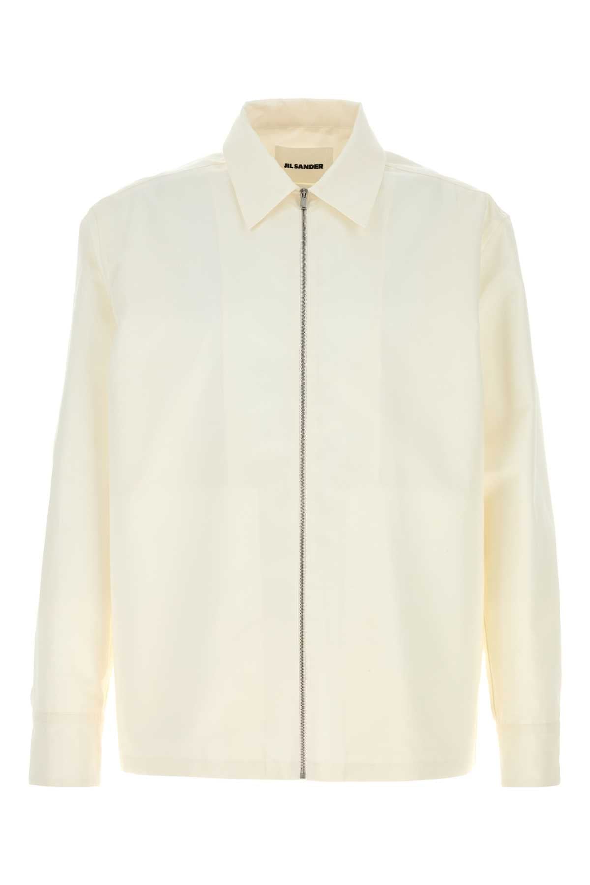 Jil Sander Men White Poplin Shirt JIL SANDER