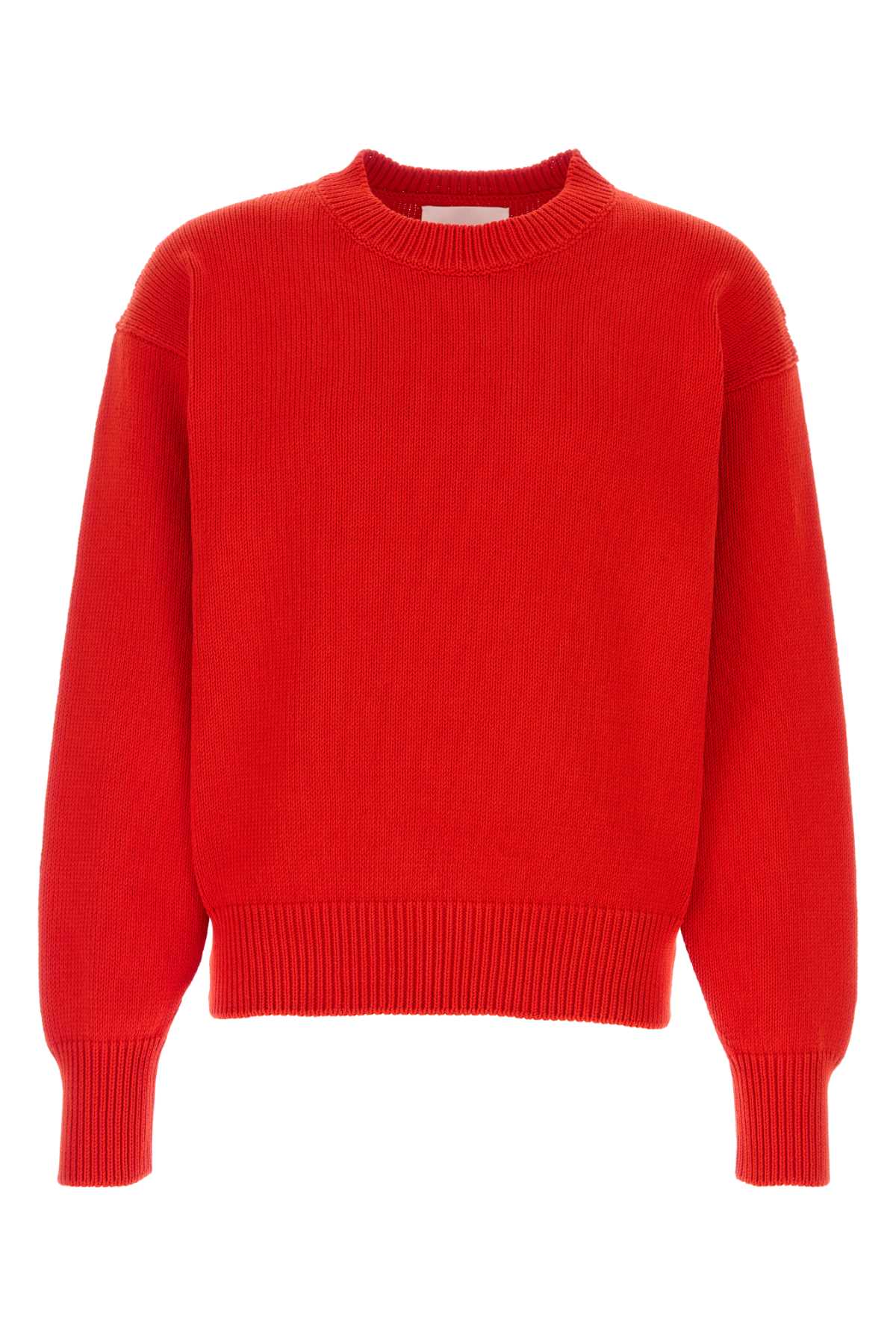 Jil Sander Men Red Cotton Sweater