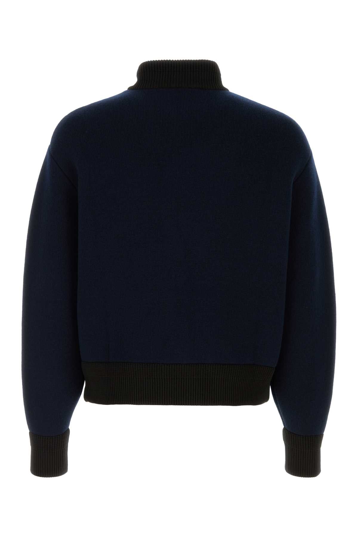Jil Sander Men Dark Blue Wool Blend Cardigan JIL SANDER
