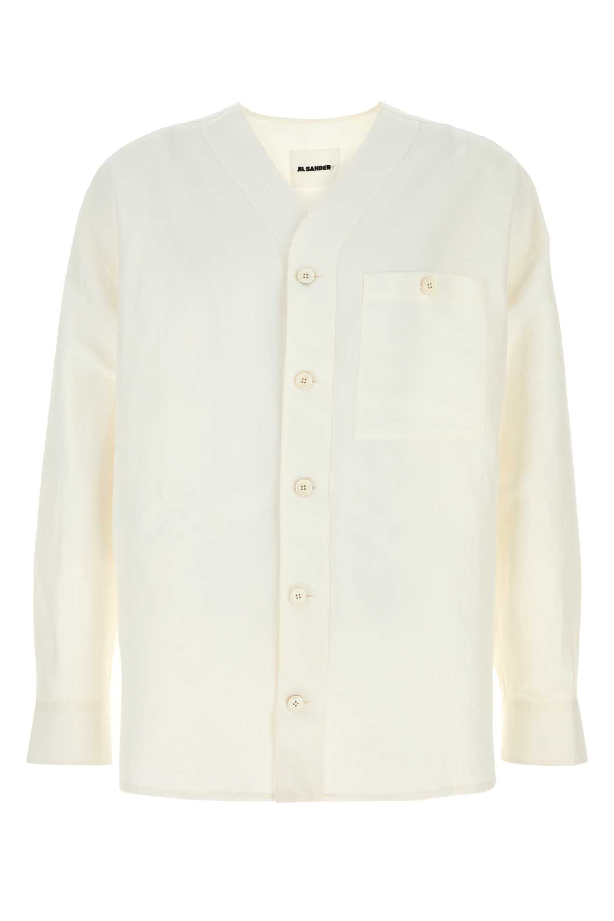 Jil Sander Men White Linen Blend Shirt JIL SANDER