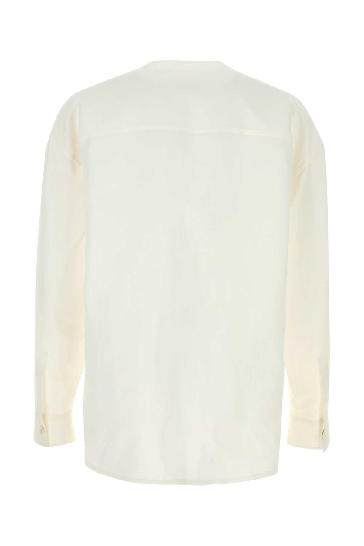 Jil Sander Men White Linen Blend Shirt JIL SANDER